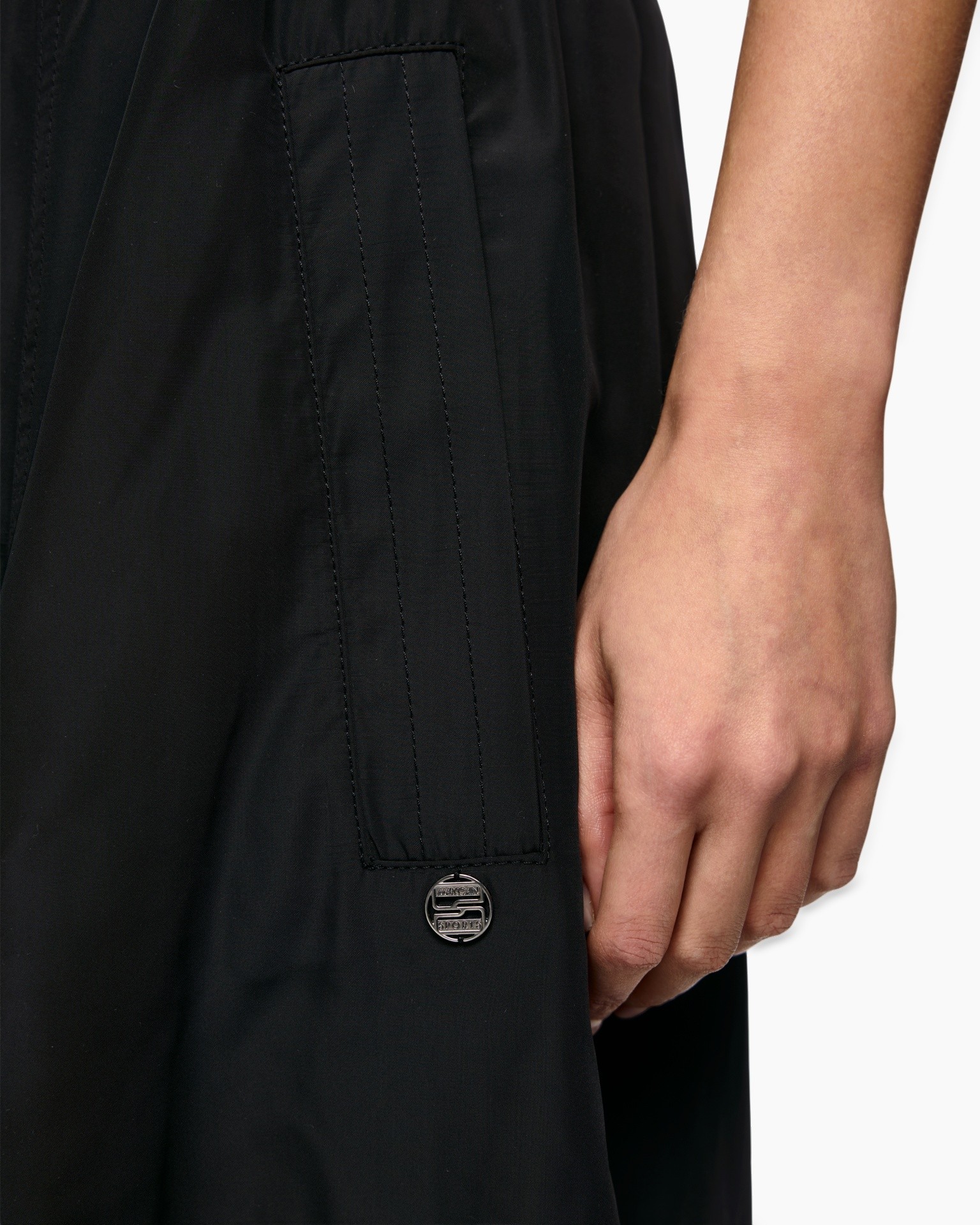 zwart, zak, knop, cargo, broek