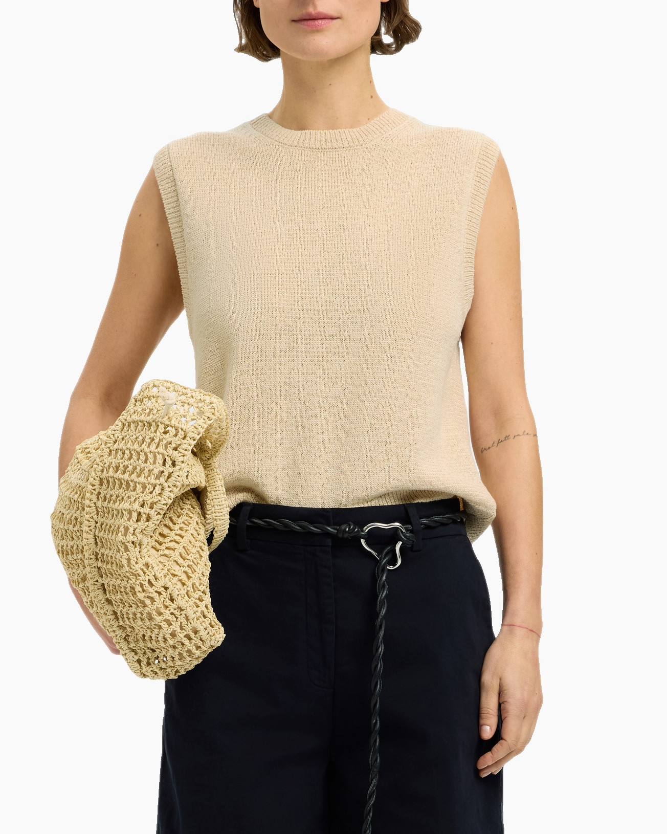 Top Alma Sl Knit Vest Off White