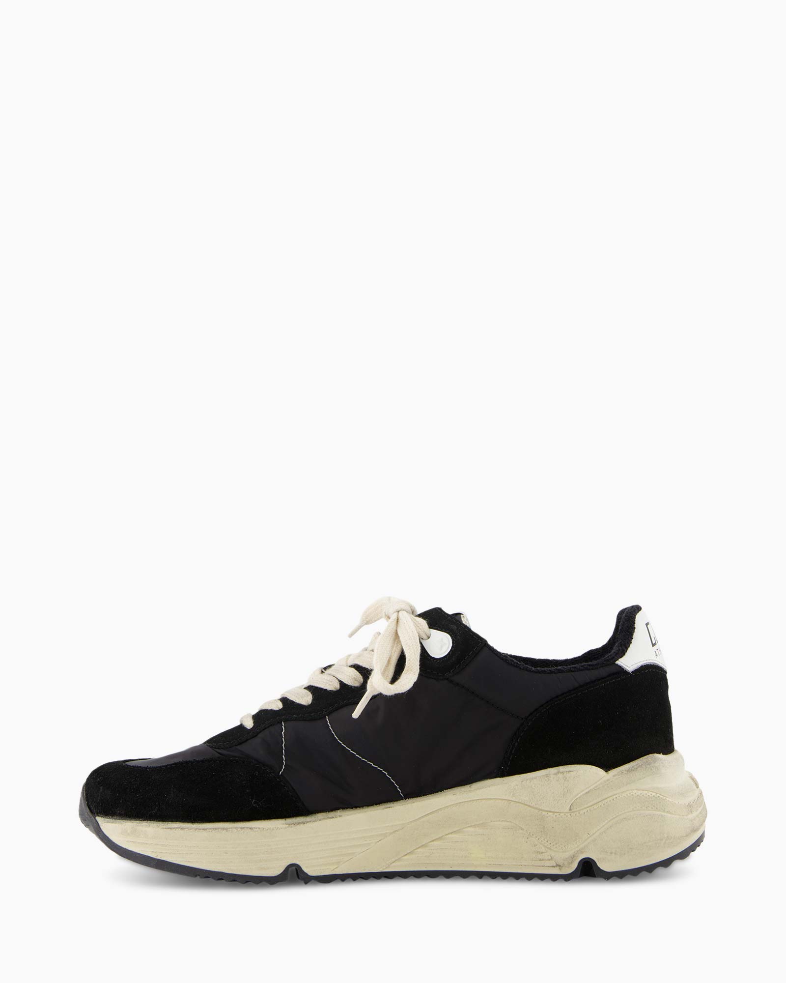 Sneaker Running Sole Leather Star And Heel Zwart