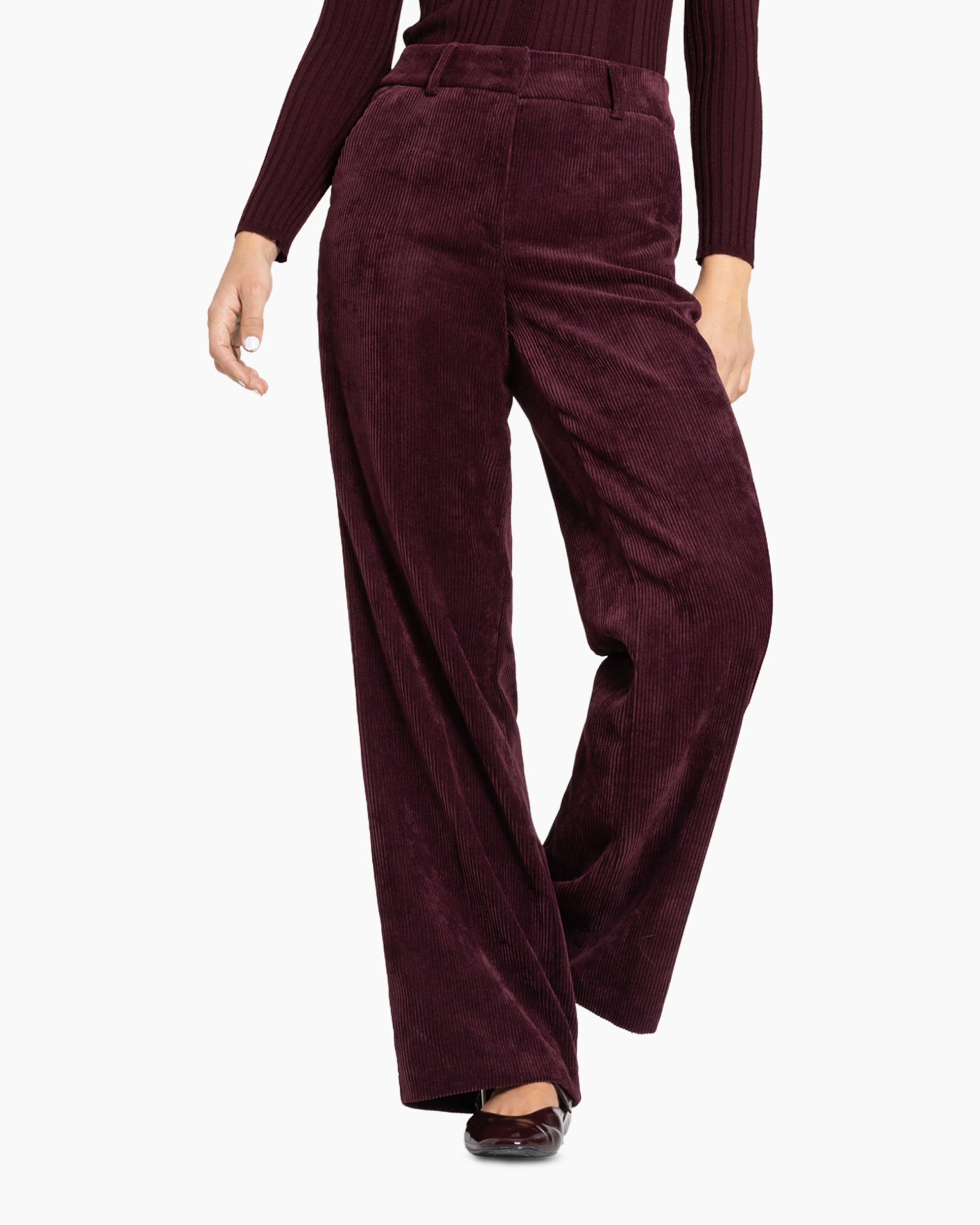 Pantalon Amelie Corduroy donker rood