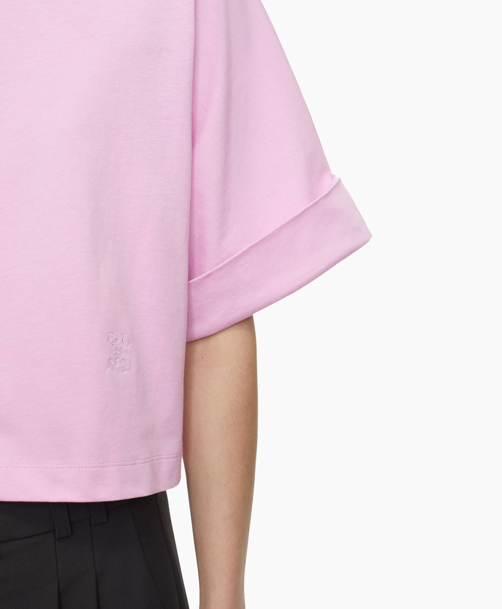 T-shirt Korte Mouw Turn Up Roze