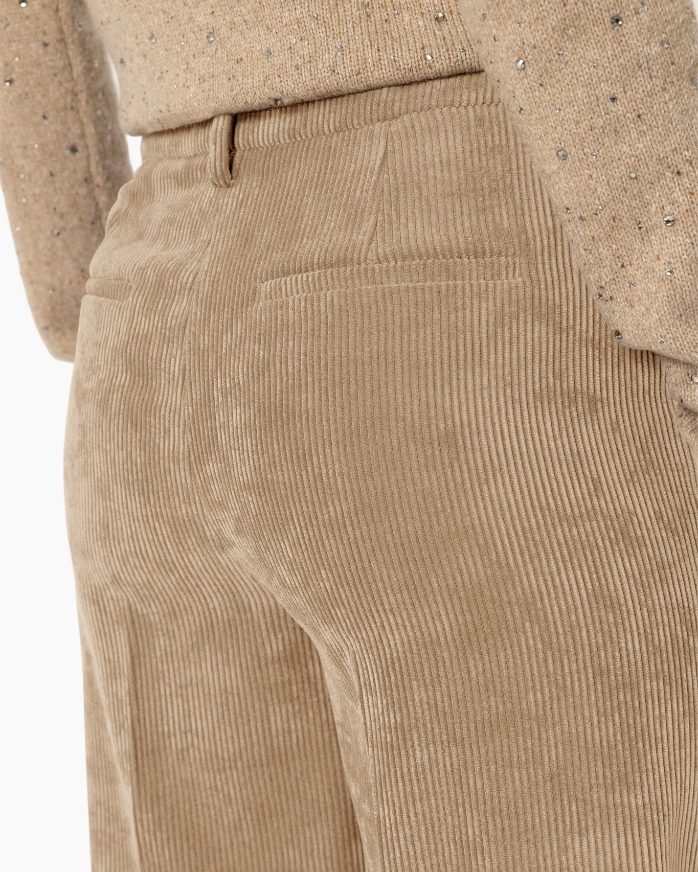 broek van koraal?, wide-leg broek, beige, broek, katoen?
