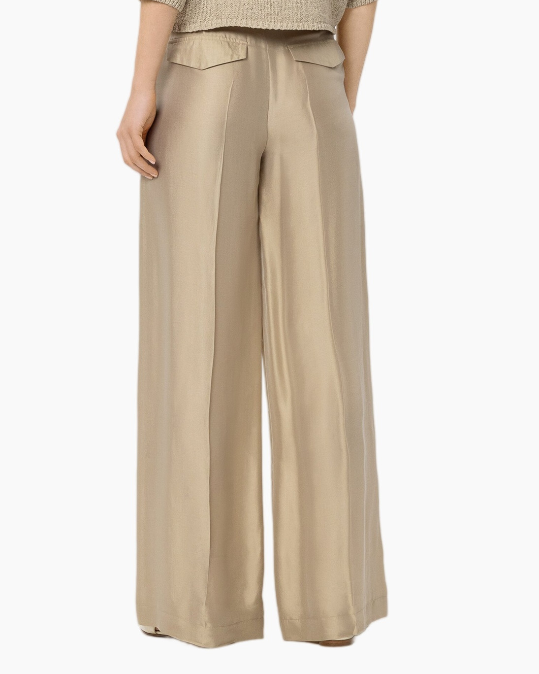 wijdte-broek, broek, beige, touwknoop, zacht-zijde