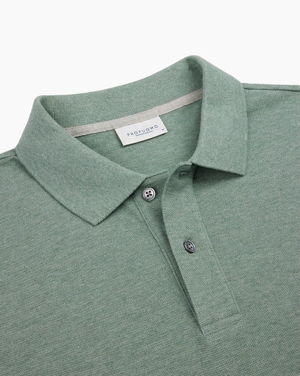 polo shirt, short sleeve, green, collared, knit fabric