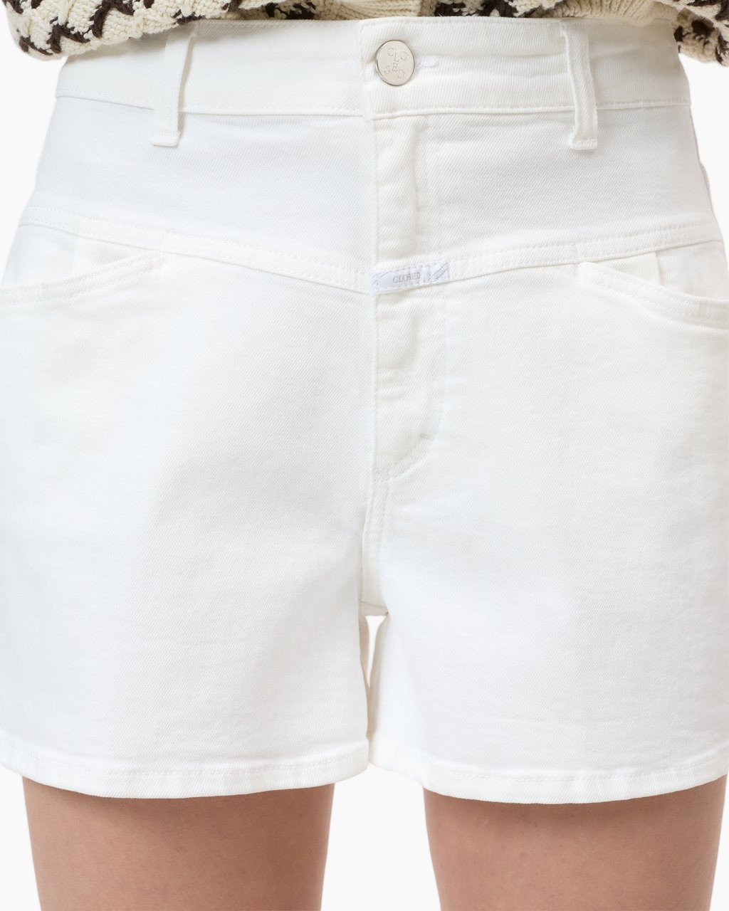 shorts, white, denim, high-waist, pockets
