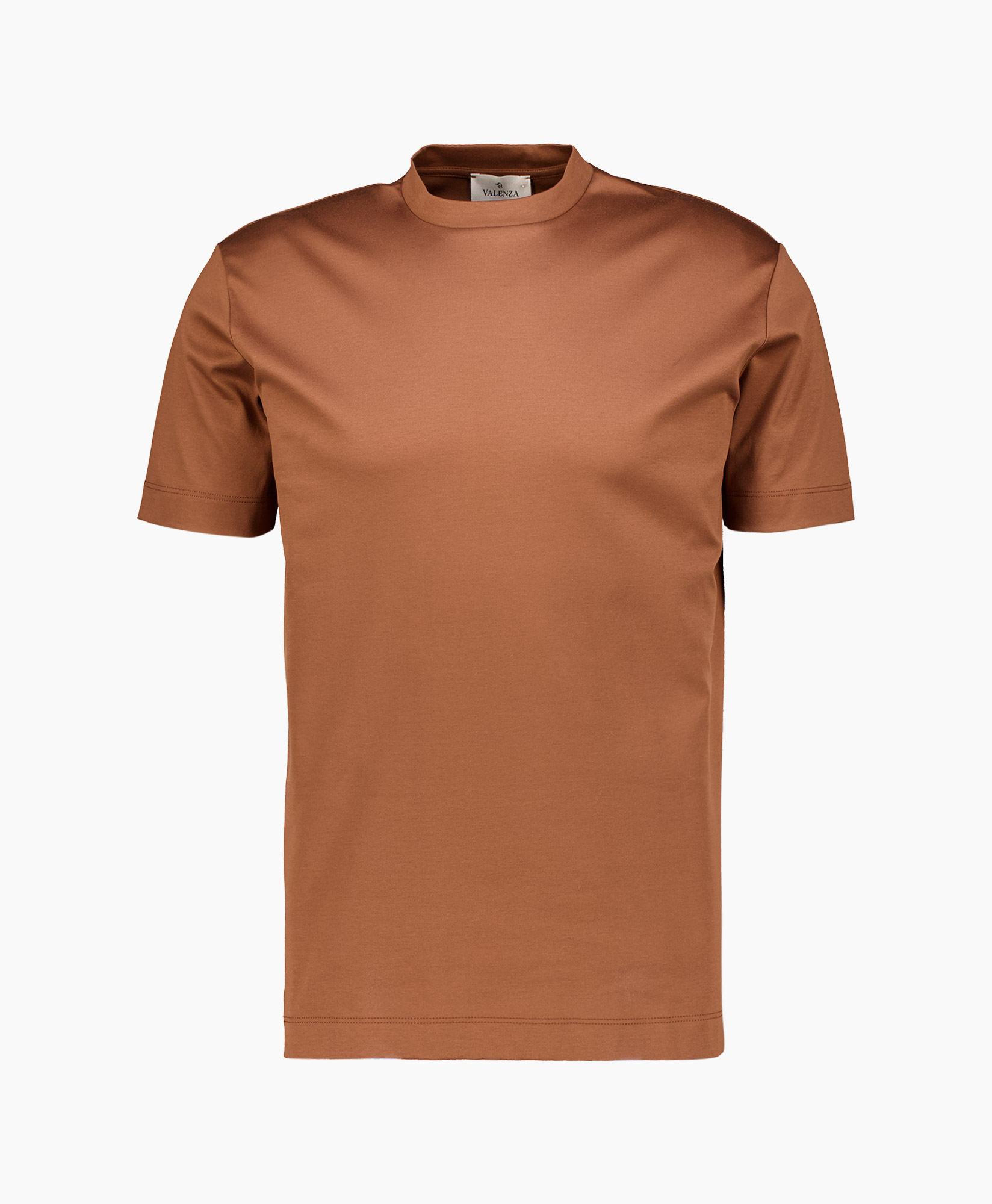 T-shirt Korte Mouw Interlock Supima Licht Bruin