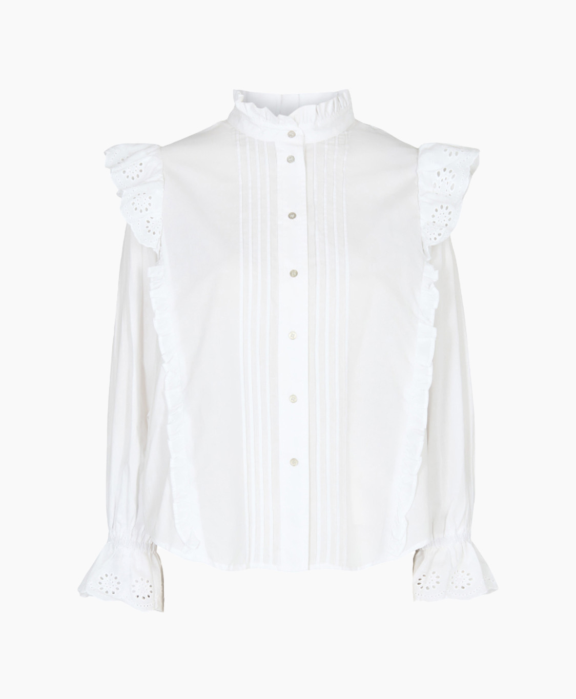 Co'couture T-shirt Agnes Anglaise Frill Wit