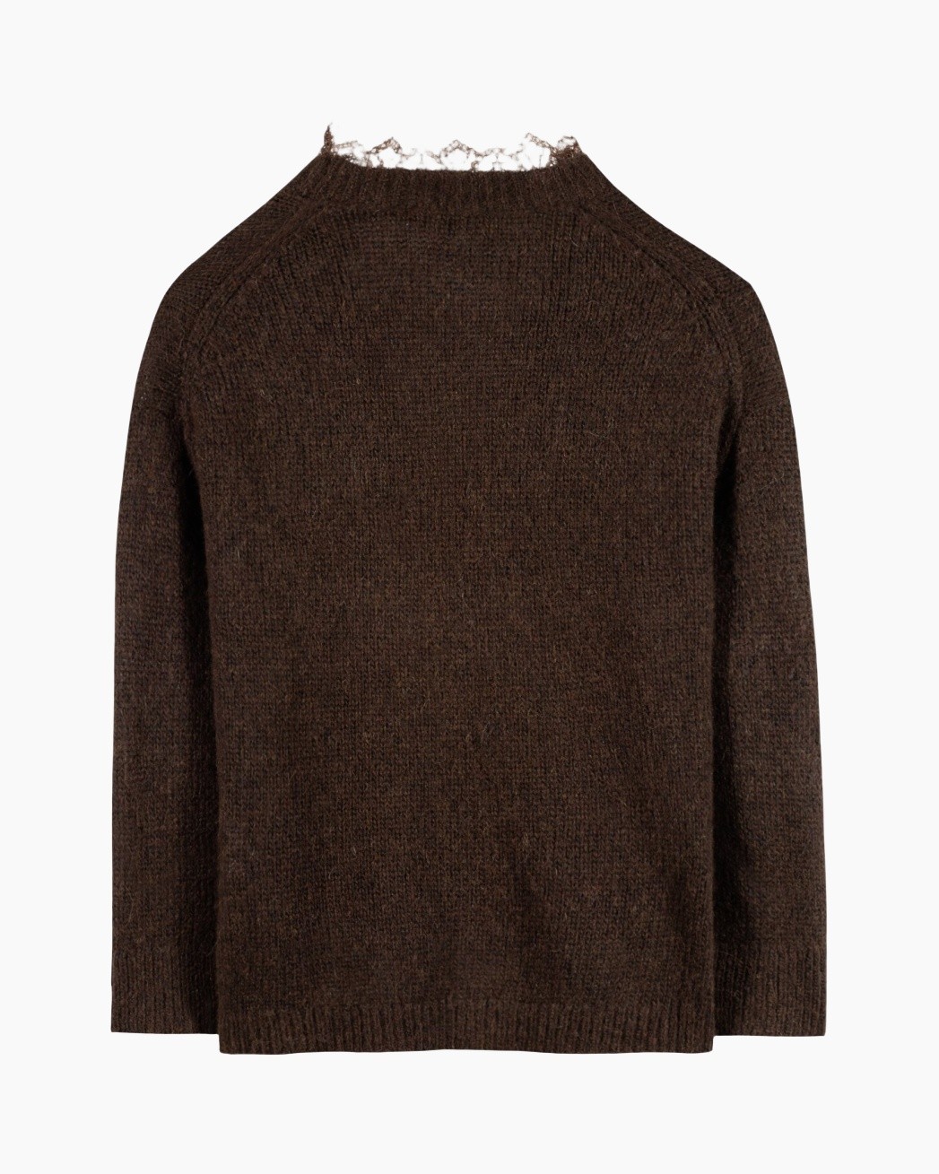 sweater, breip, bruin, langmouwen, kraagloos?