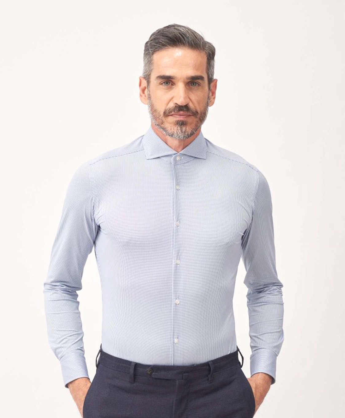 Xacus Overhemd 11460/558  midden blauw