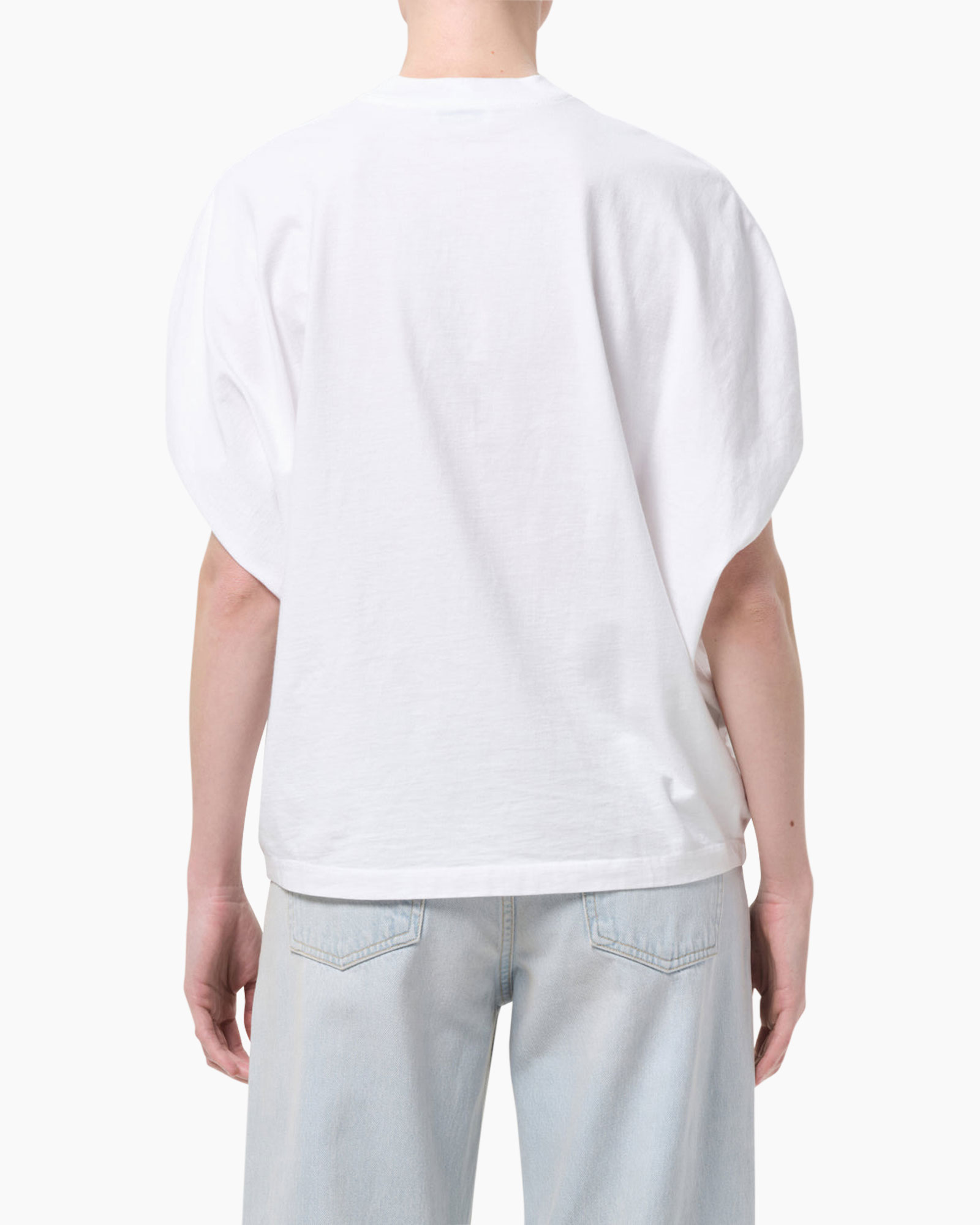 t-shirt, wit, korte mouwen, breiwerk, casual