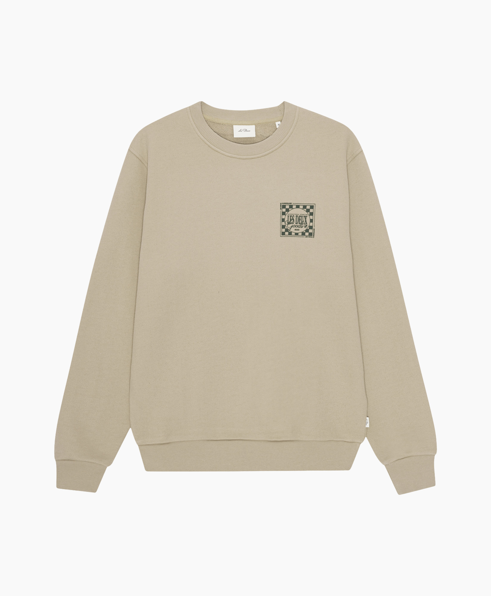 sweter, beżowy, okrągły_wypustka, długi_rękaw, naszywka_logo