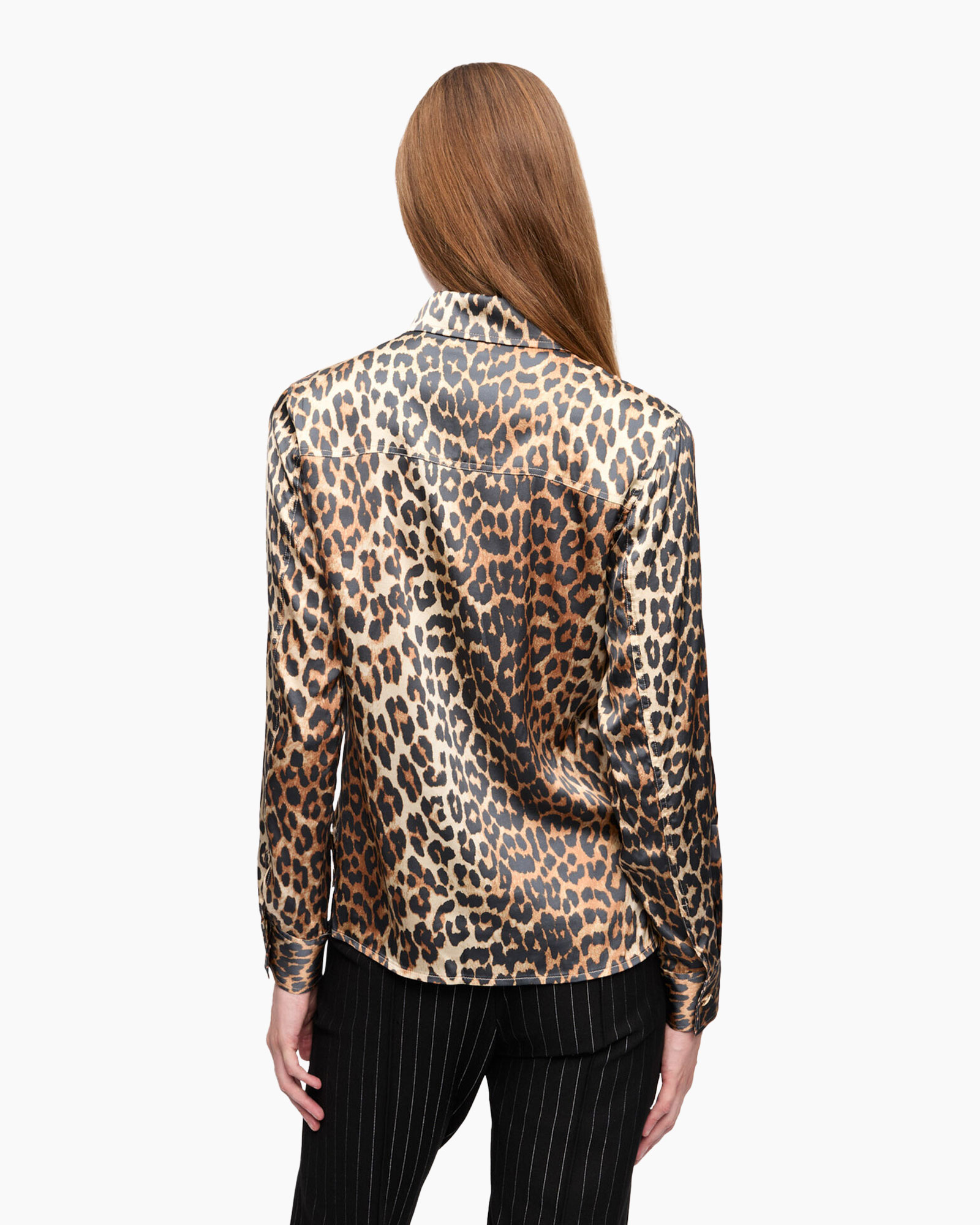 Blouse Printed Satin Bruin