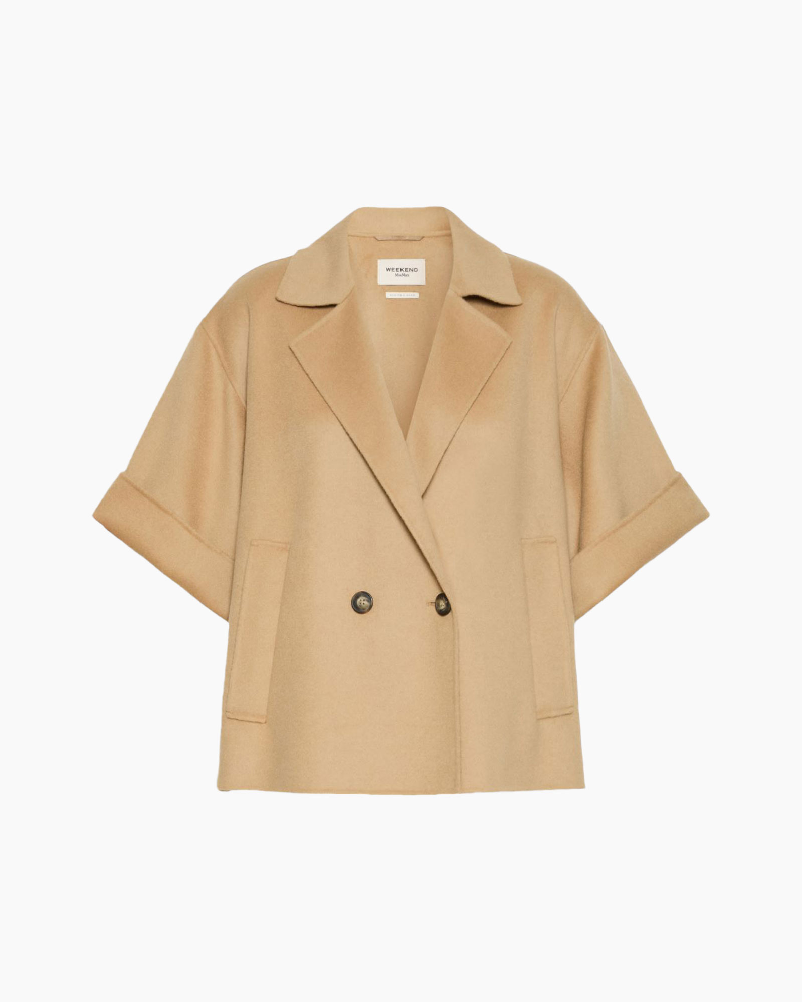 jas, blazer, beige, dubbel gebreid, korte mouwen