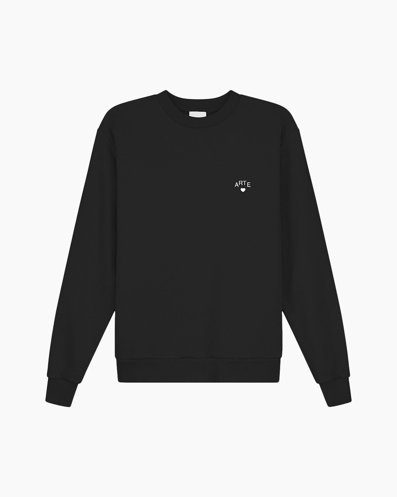 sweatshirt, zwart, lange mouwen, rond hals, kleine logo