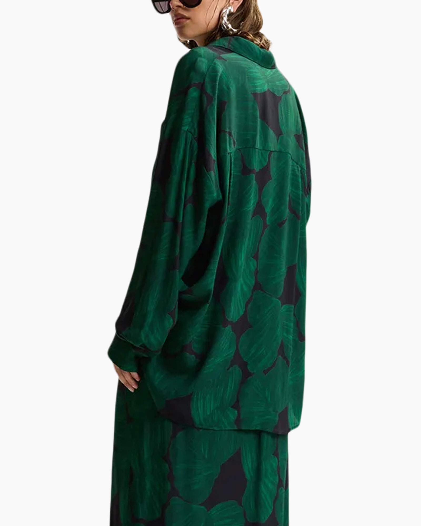 blouse, groen, camouflage patroon, lang mouw, kleding met knopen