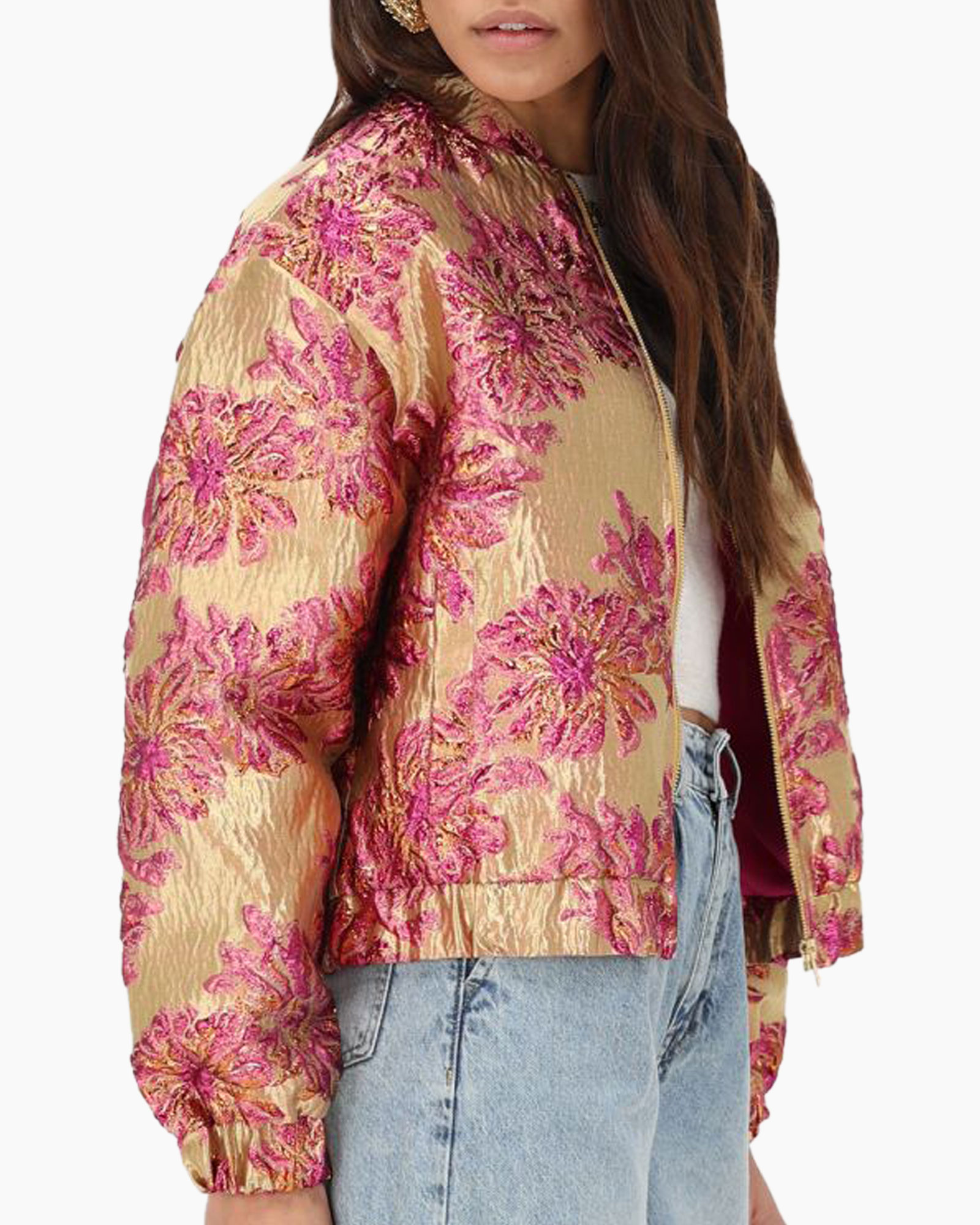 Jack Bomber Jacket Jacquard Rose