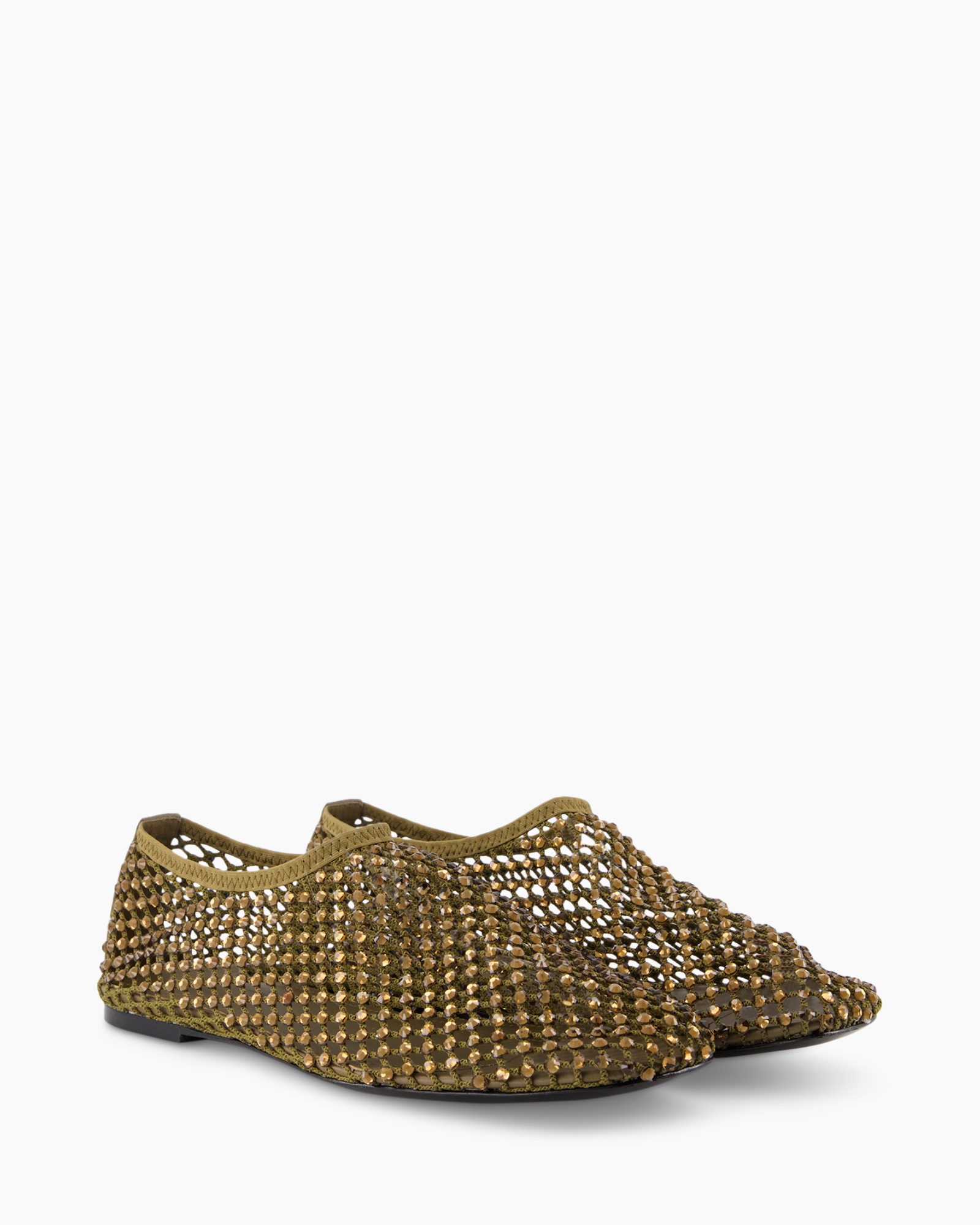 slip-ons, goud, glans, geweven, plat
