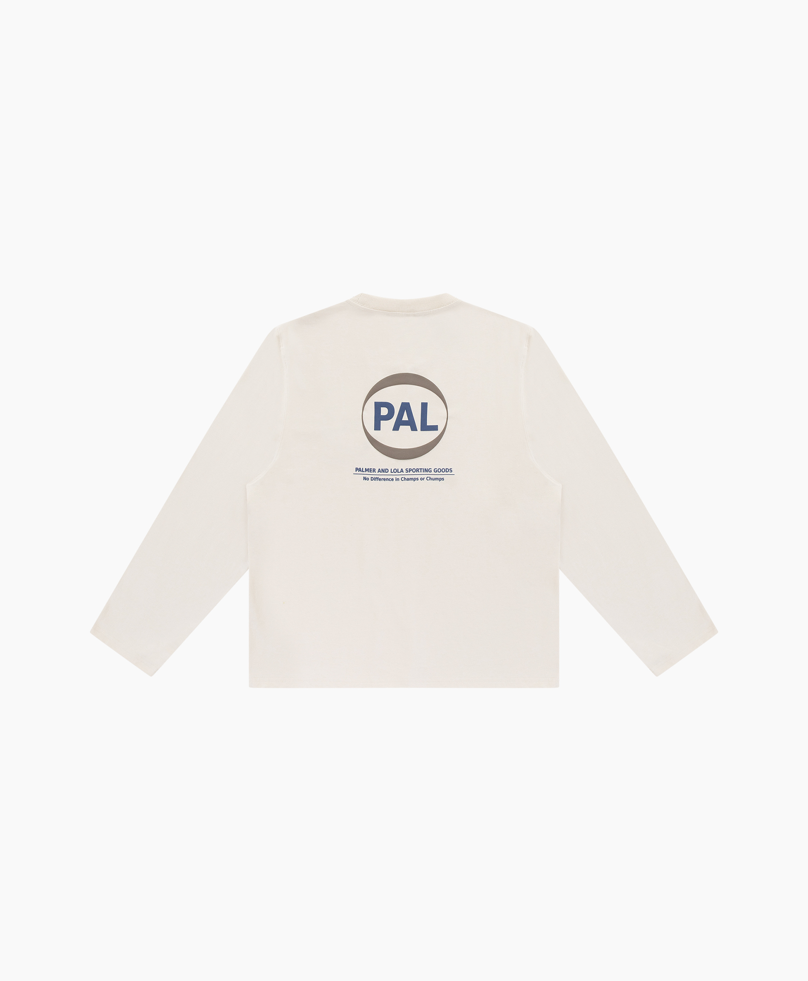 lange mouwen, crème, logo, grafisch, top