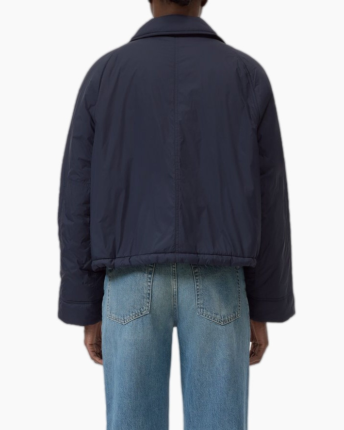 jacket, puffer, zip, navy, outerwear