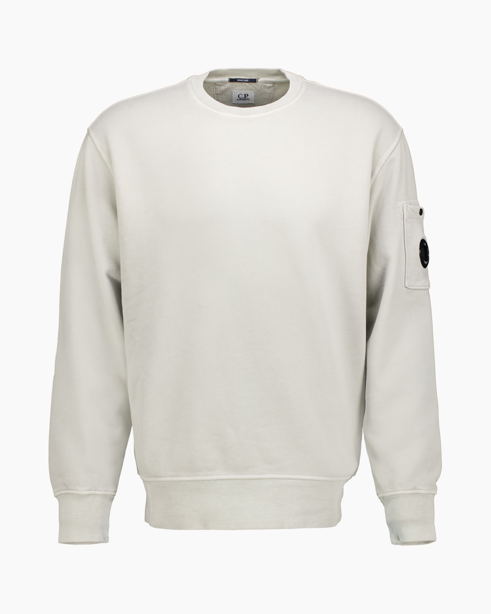 Sweater Brushed Emerized Diagonal Fleece Crewneck licht groen