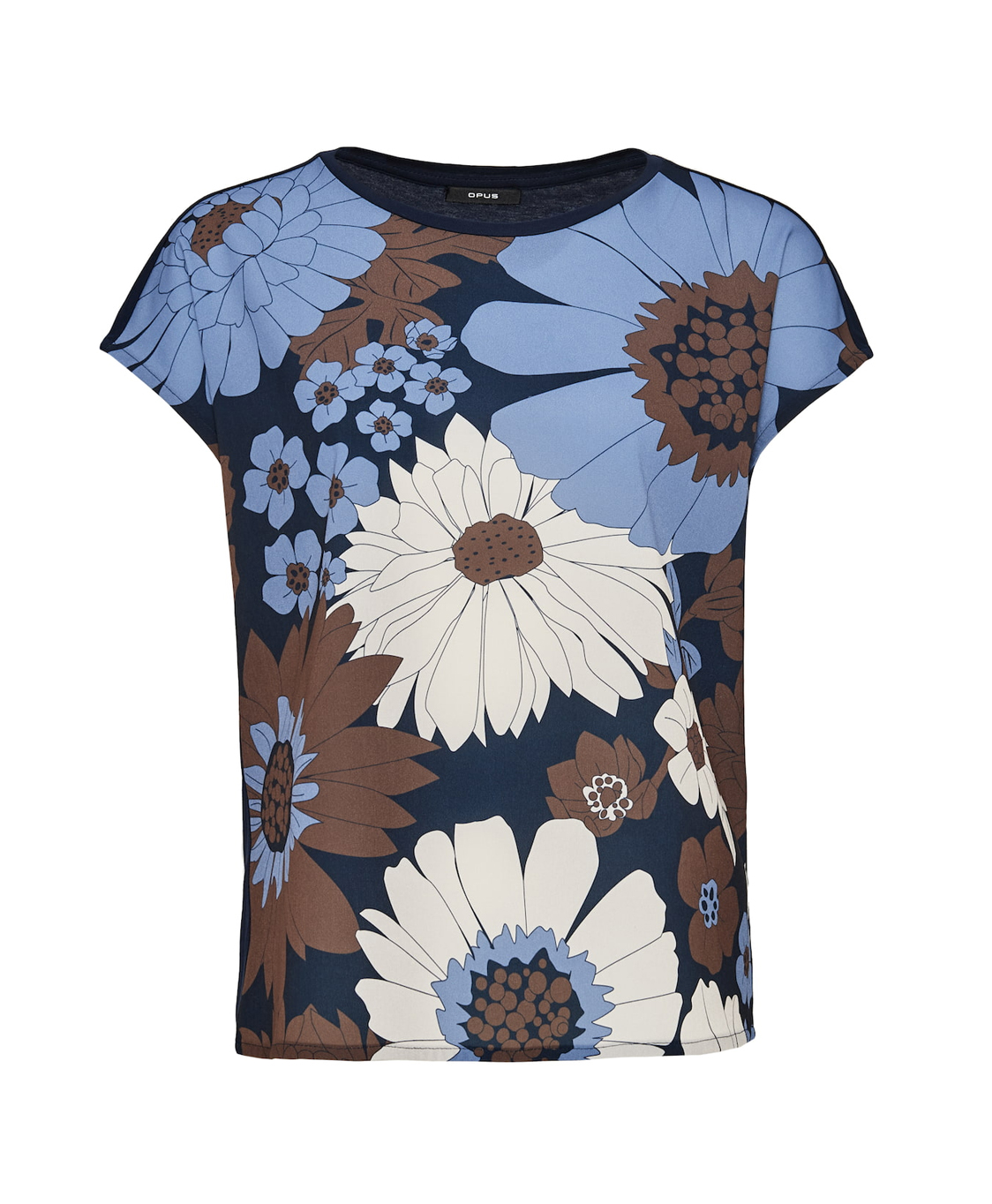 Opus T-shirt Sopi Print Blauw