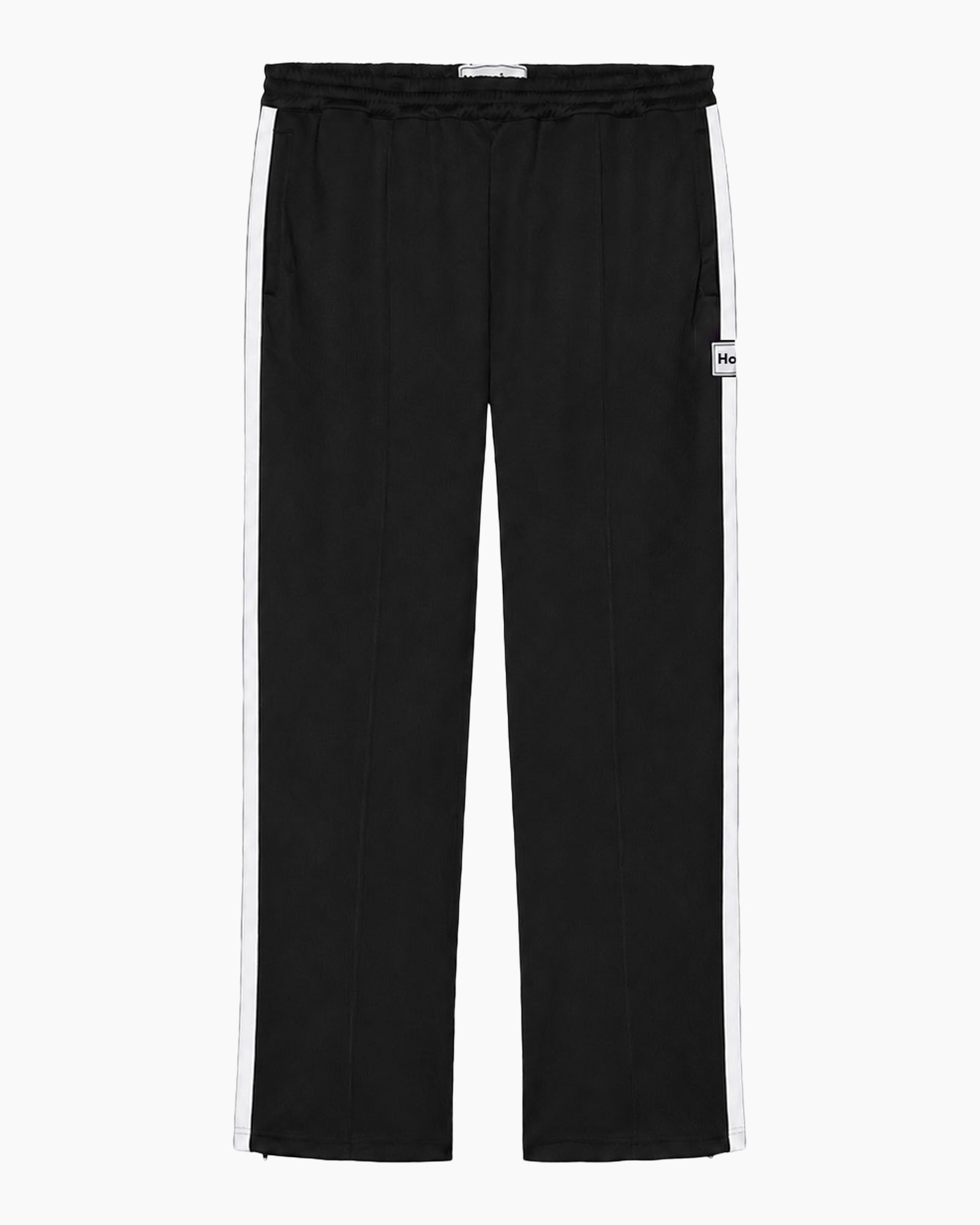 broek, trainingsbroek, zwart, zijstreep, elastische taille