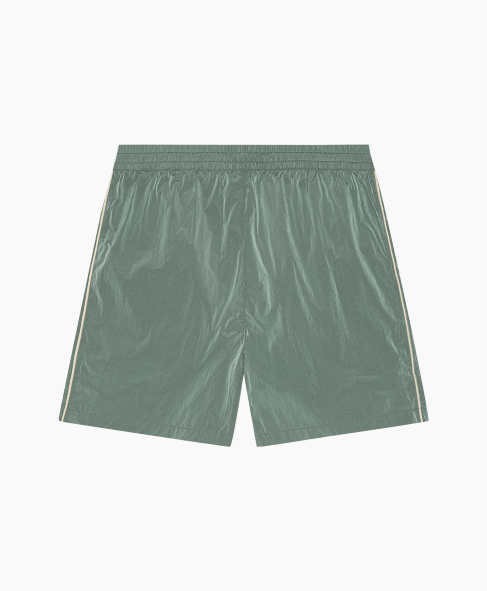 broek, groen, elastische taille, paneelnaad, casual