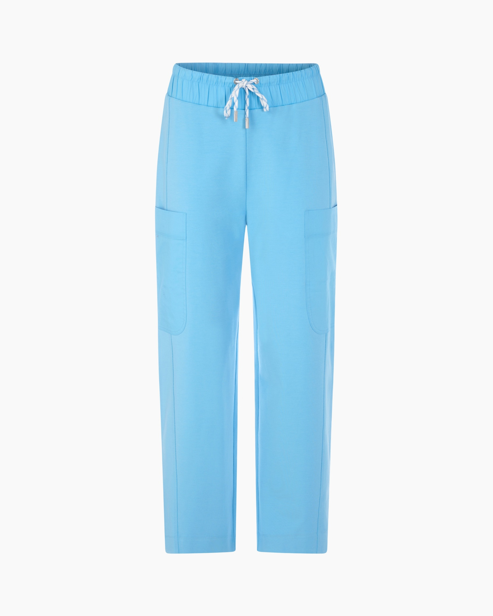 broek, touwsluiting, zakken, effen, lichtblauw