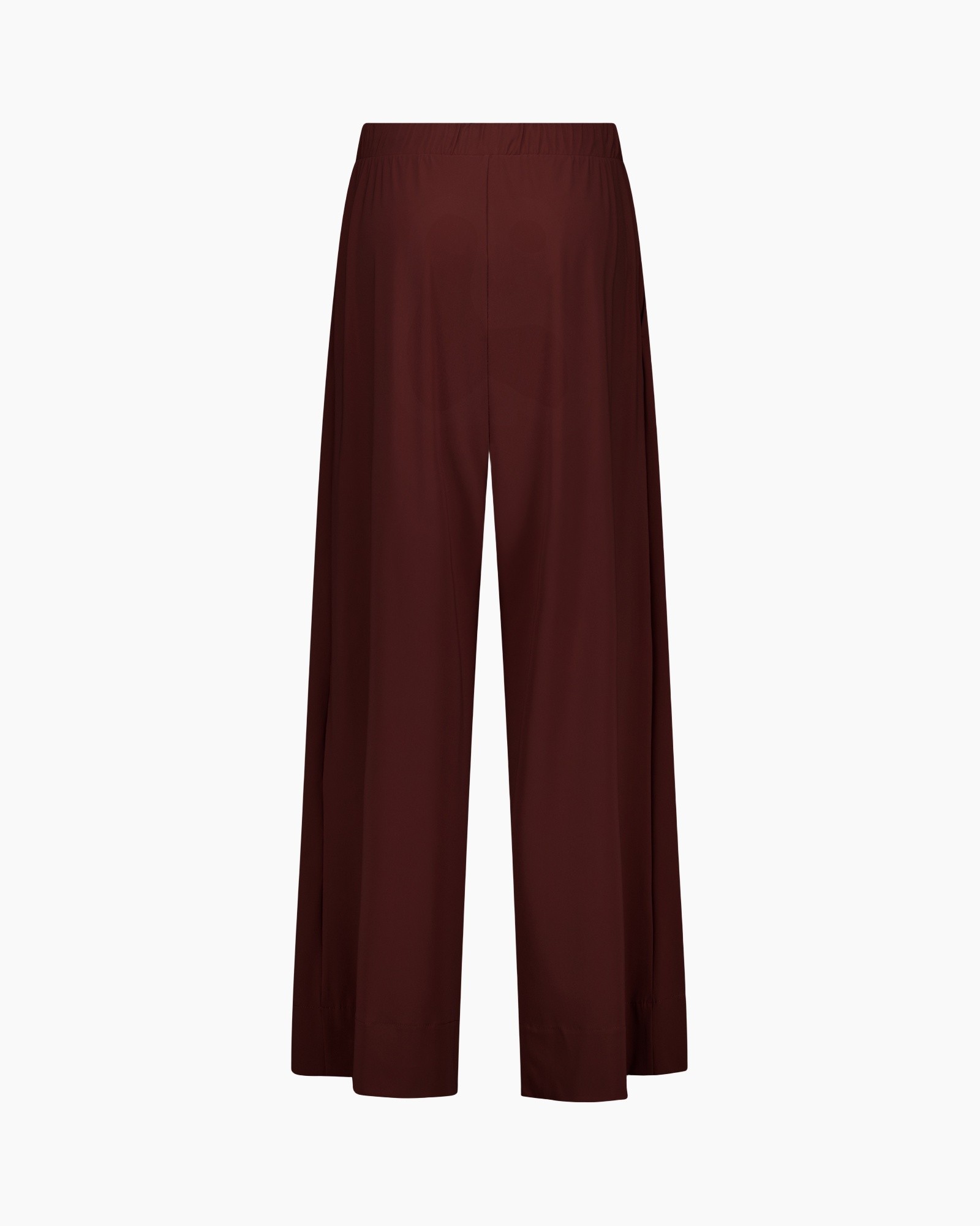 broek, wijdedelig, bordeaux, elastische- taille, eenvoudig