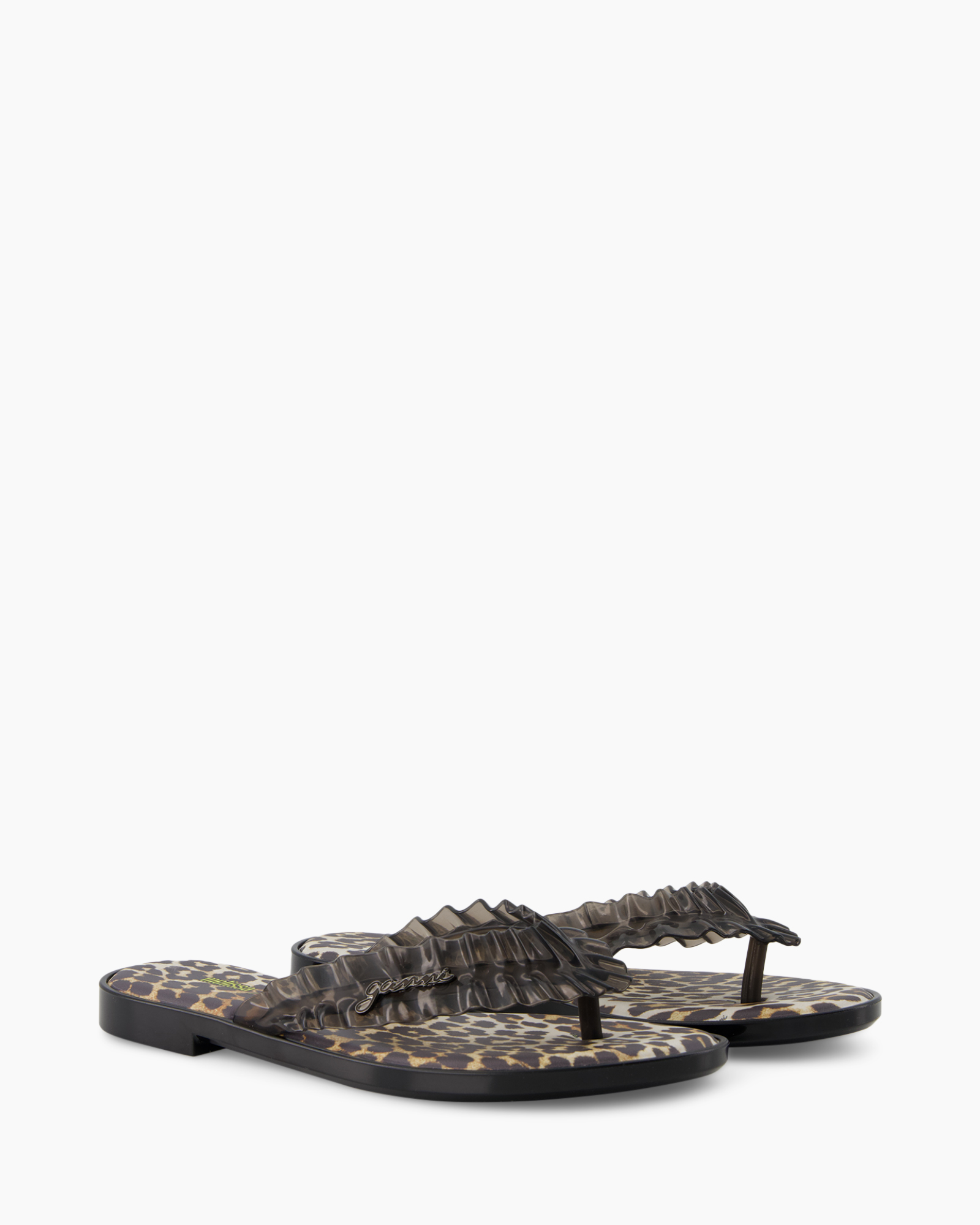 sandalen, platte sandalen, leopardenprint, gerimpelde band, slip-on