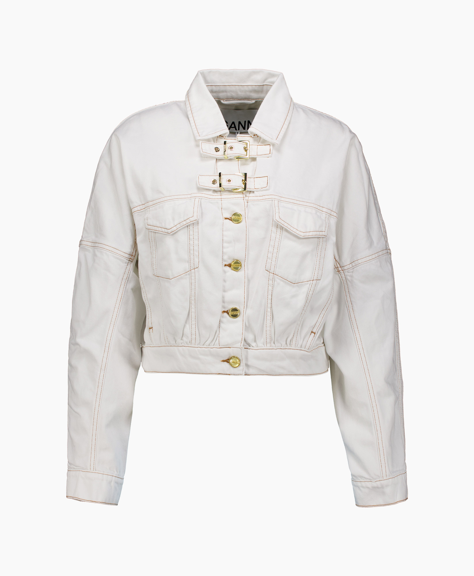Gewatteerde Jas White Denim Bomber Wit