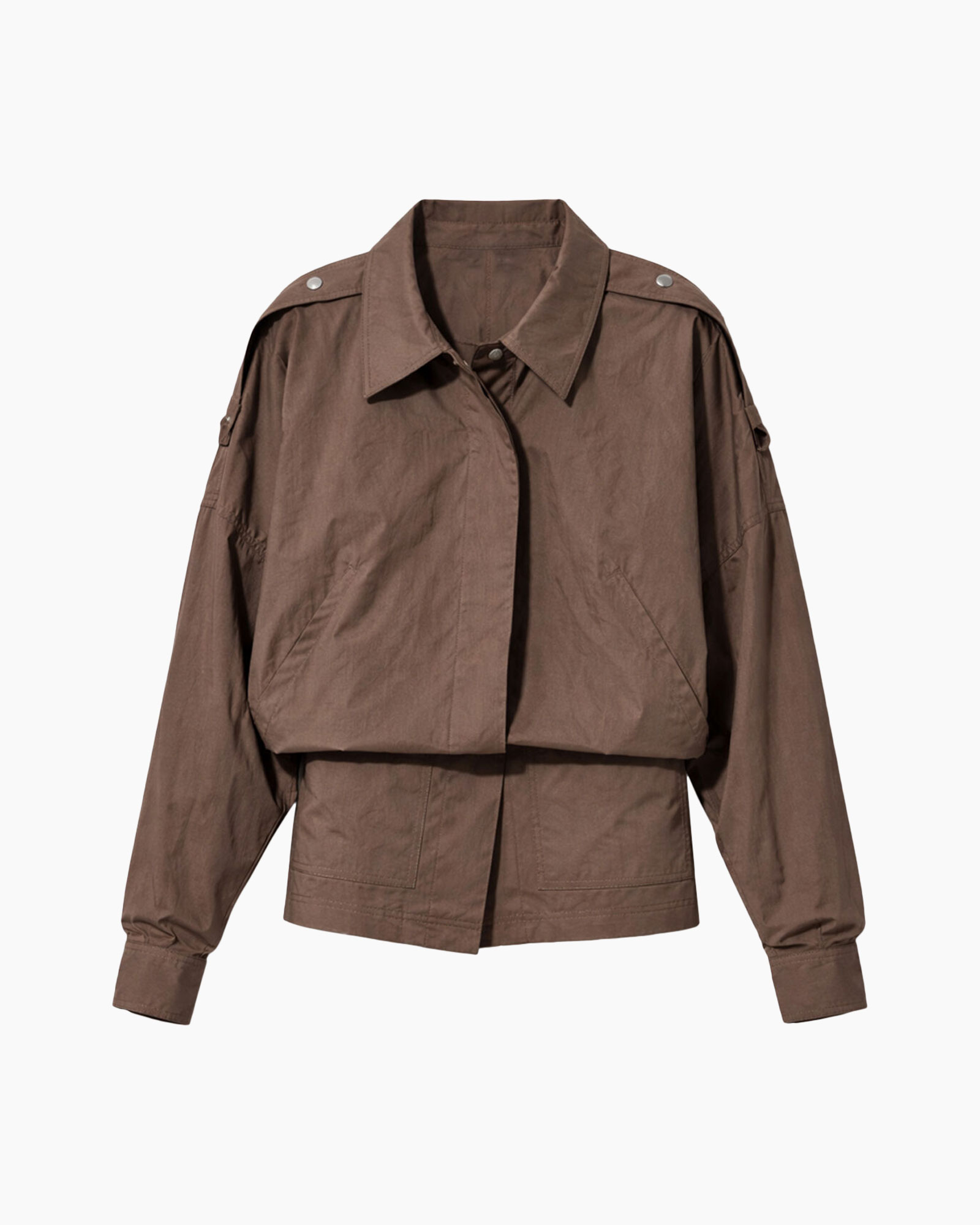jas, windbreaker, bruin, lange mouwen, kraag