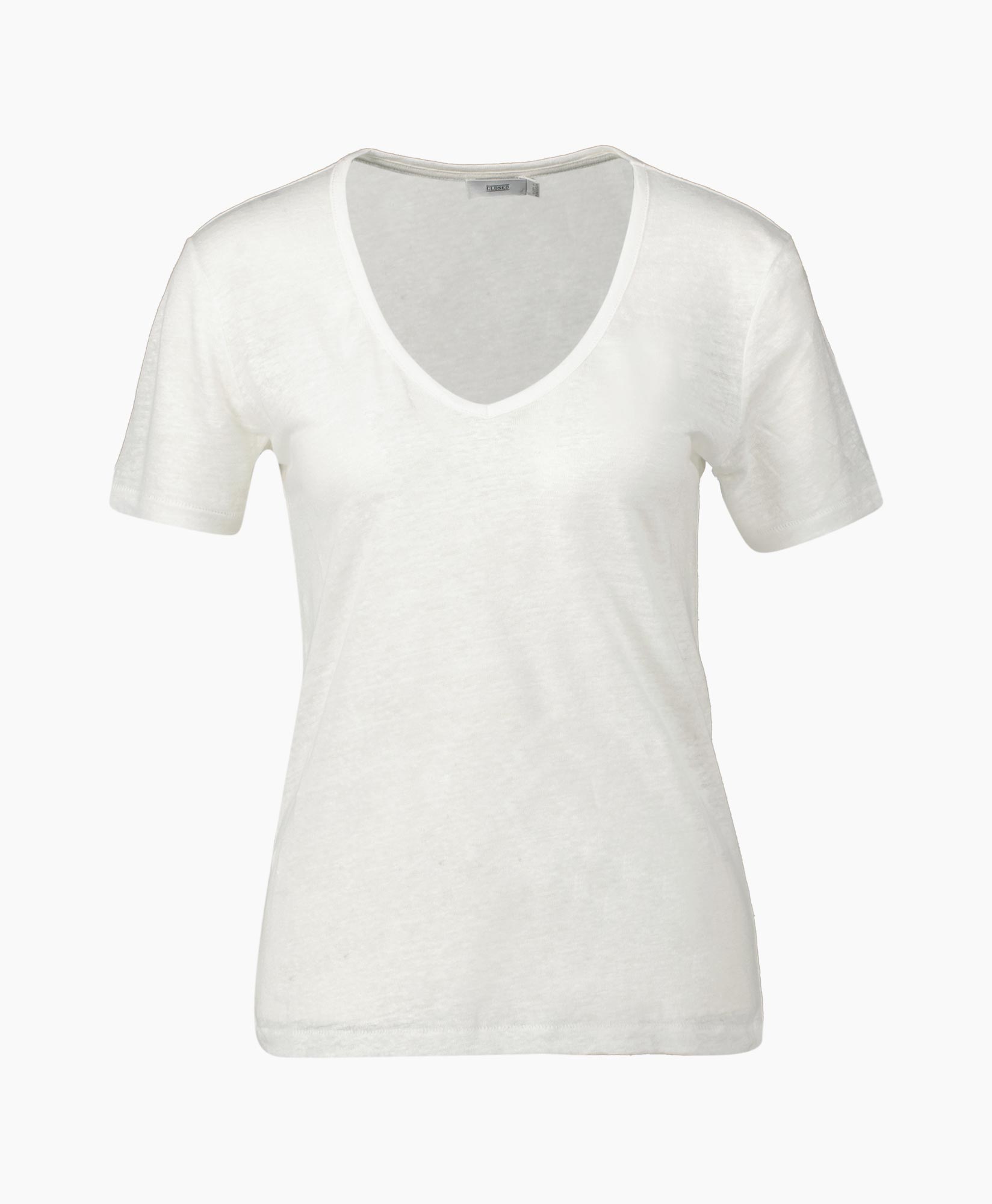 Closed T-shirt Korte Mouw V-neck Wit