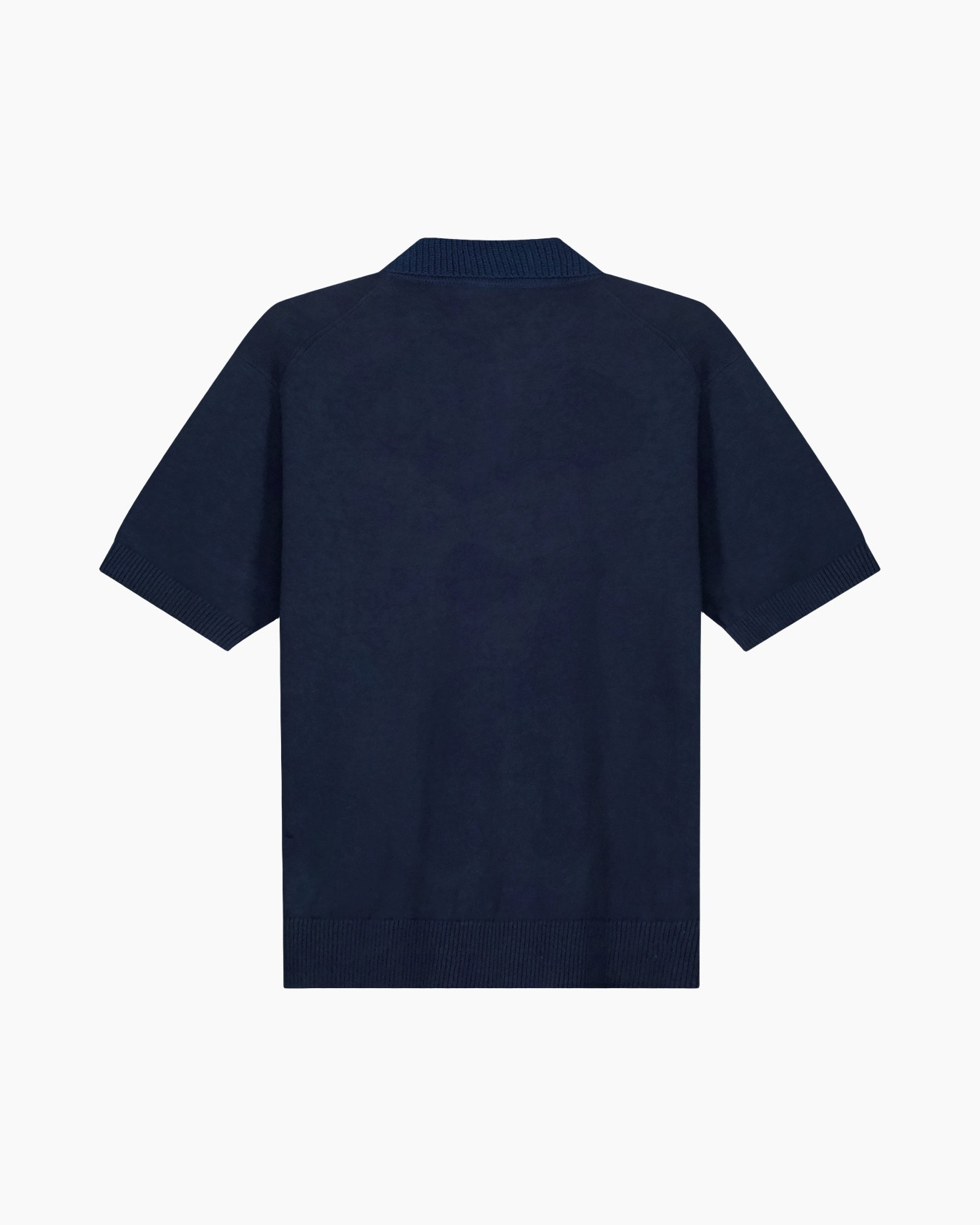 t-shirt, navy, korte mouwen, gebreid, rundhals