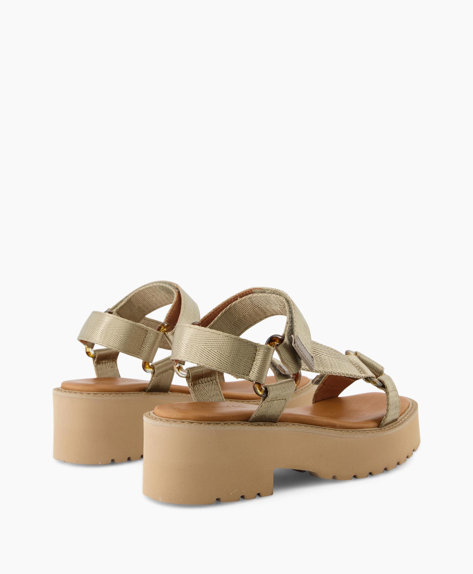 Via Vai Sandaal Met Hak Teddy Beige