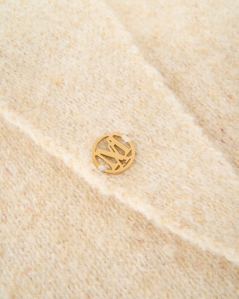 sjaal, bandana, beige, geknoopt, geweven