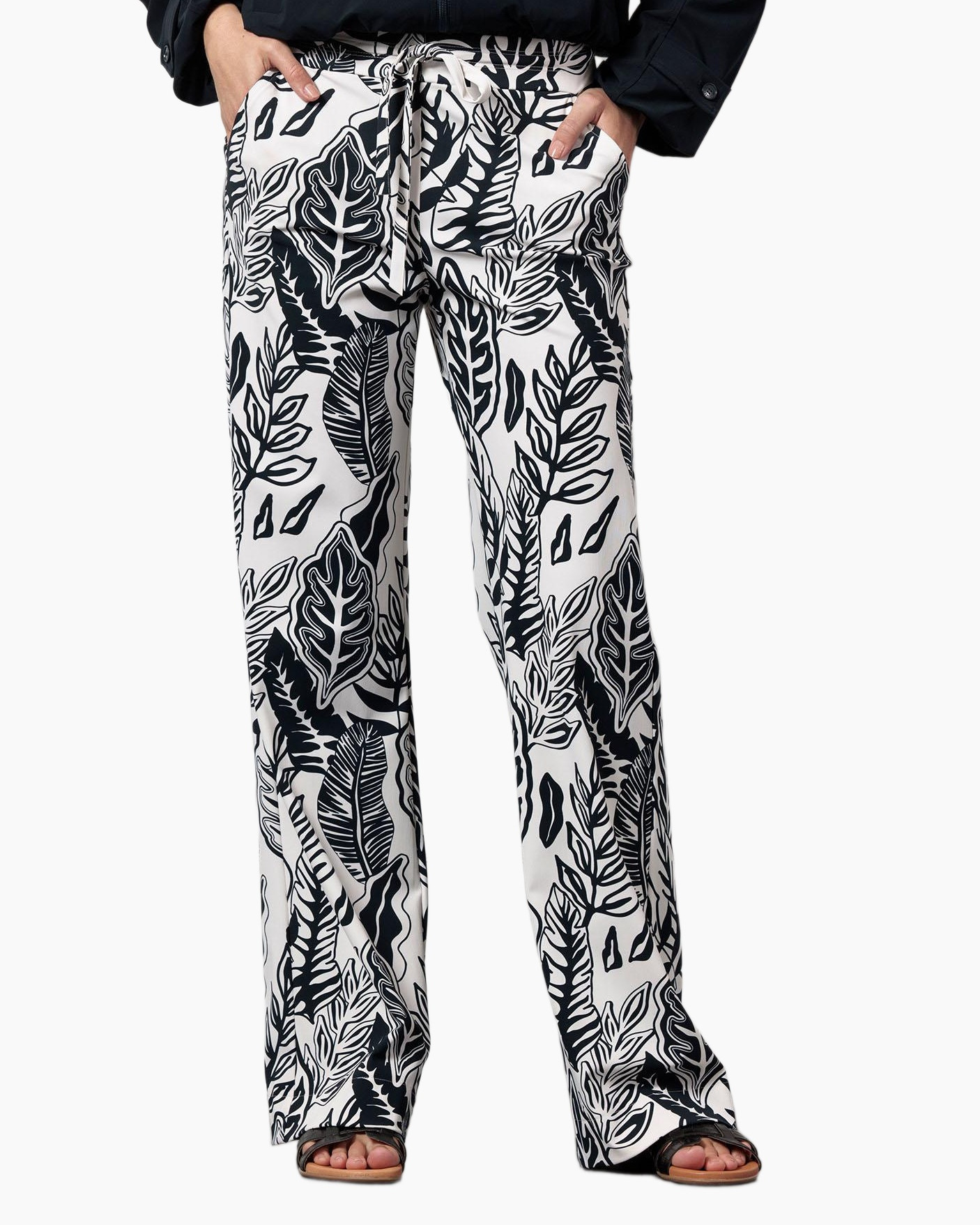 Broek Abigail Leaves Trousers Ecru