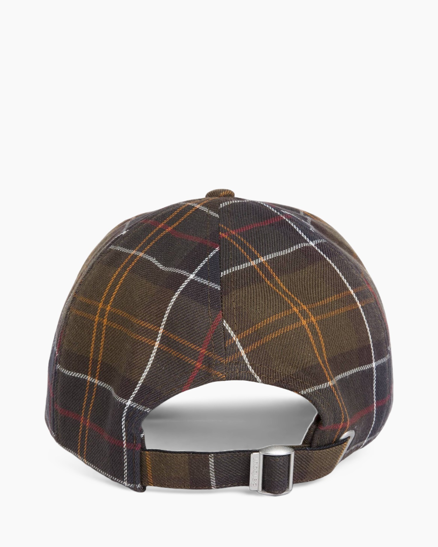 baseballpet, ruitpatroon, bruin, gebogen klep, stof