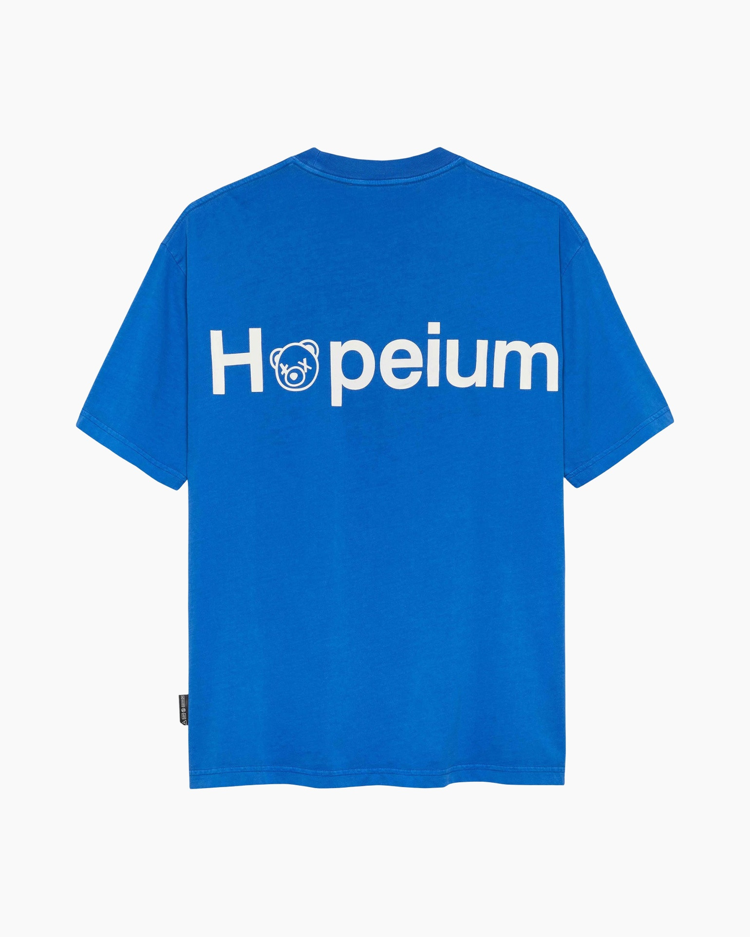 t-shirt, short sleeve, blue, logo, plain