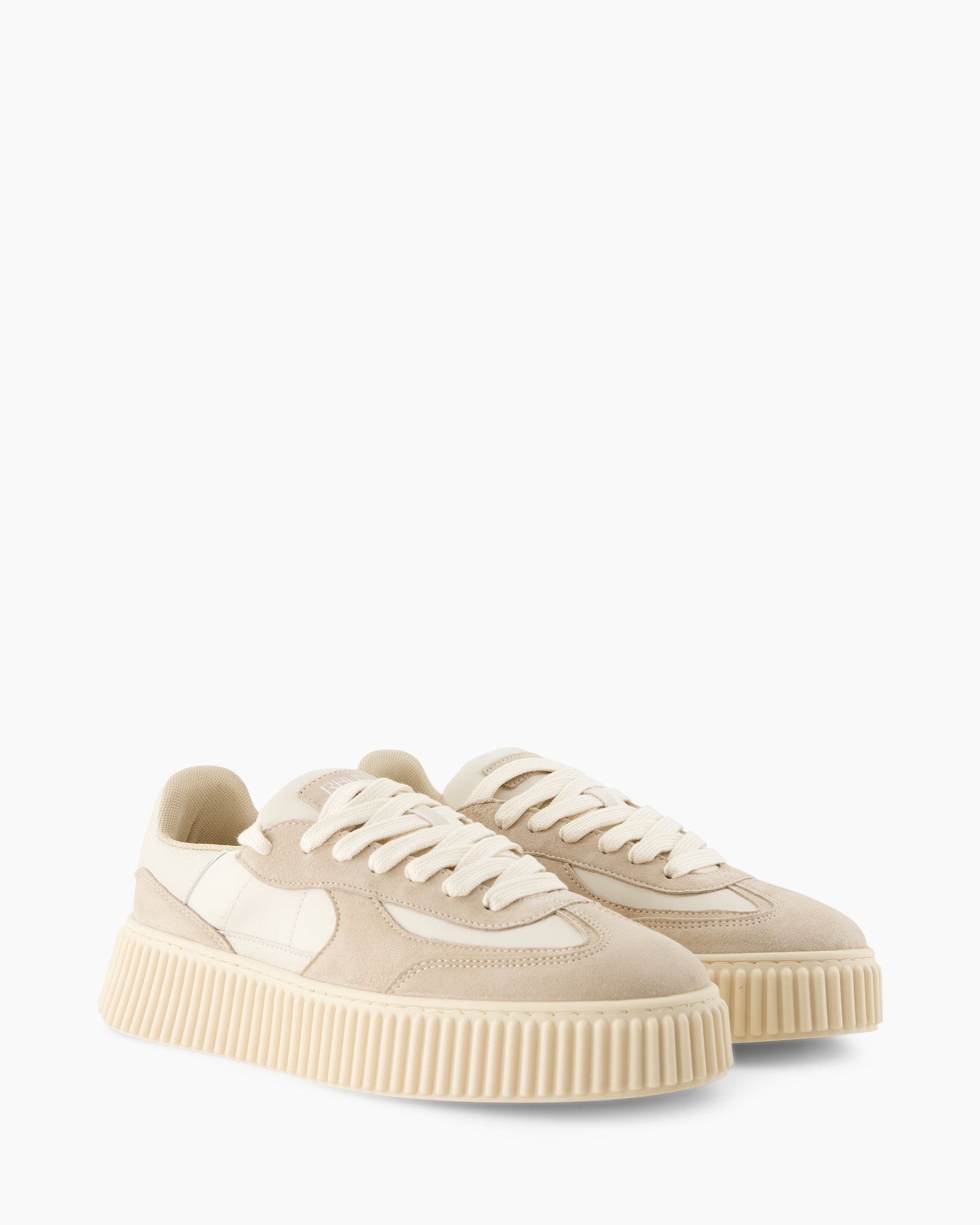 sneaker, zoolsoole?, beige, suede, veterschoen