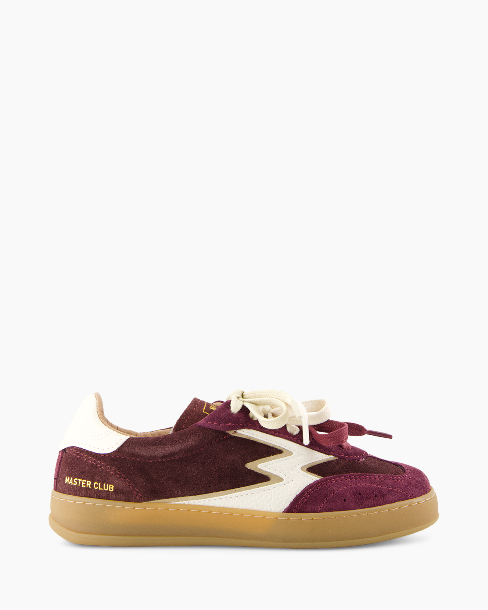 neaker, sportschoen, suede, bruin, gumzool