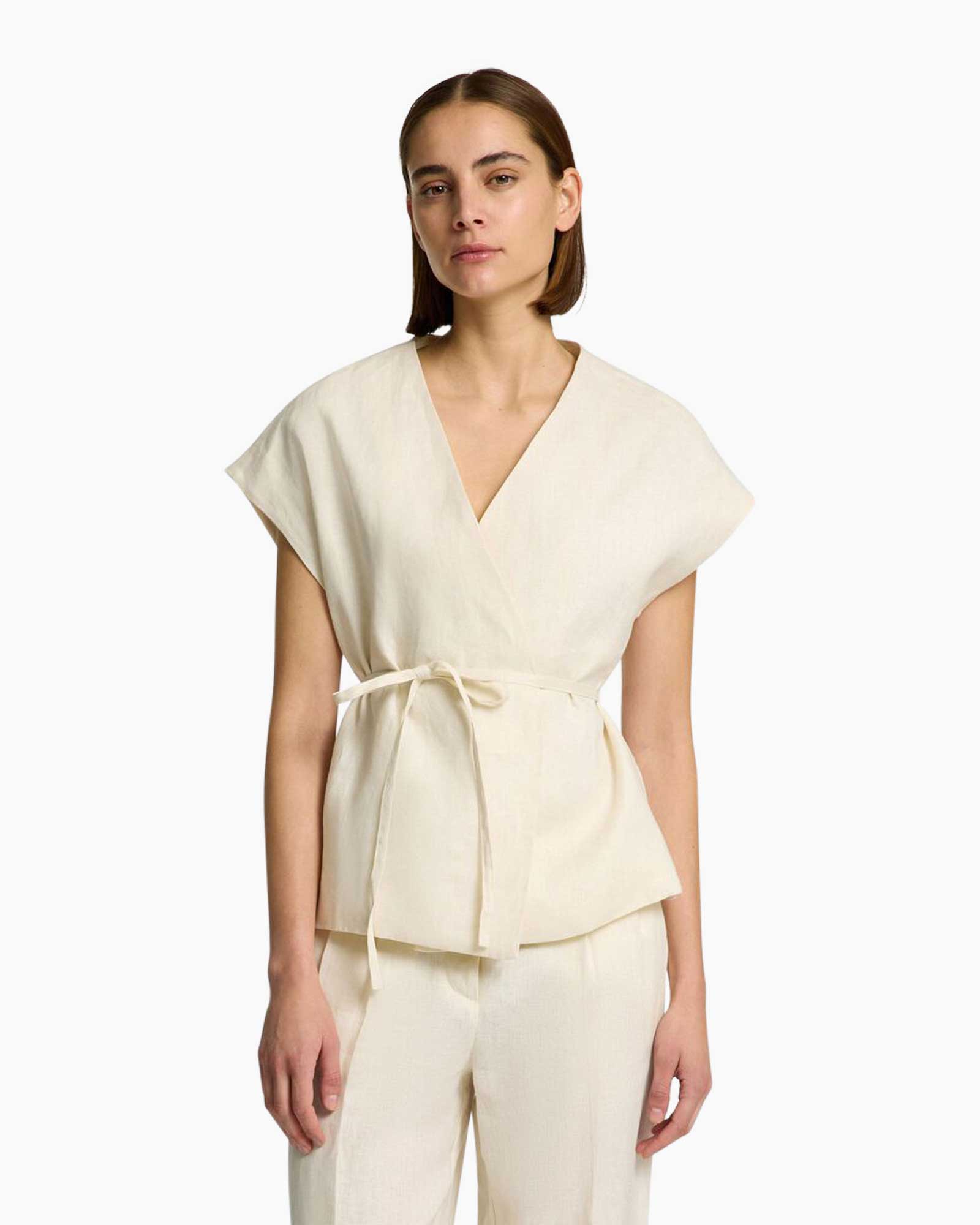 Gilet Lia Linen Vest Off White