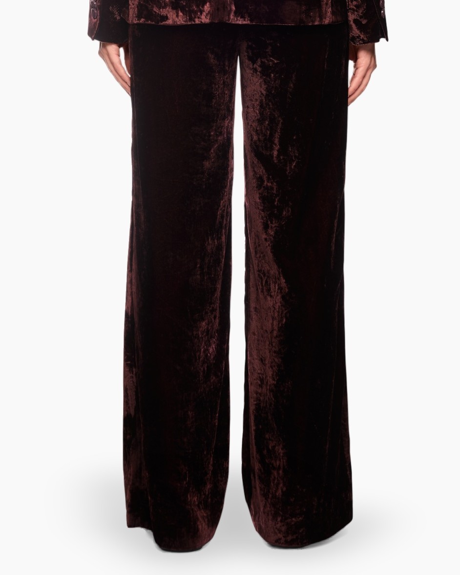 broek, velvet, wijdgevoerd?, bordeaux, knopen?
