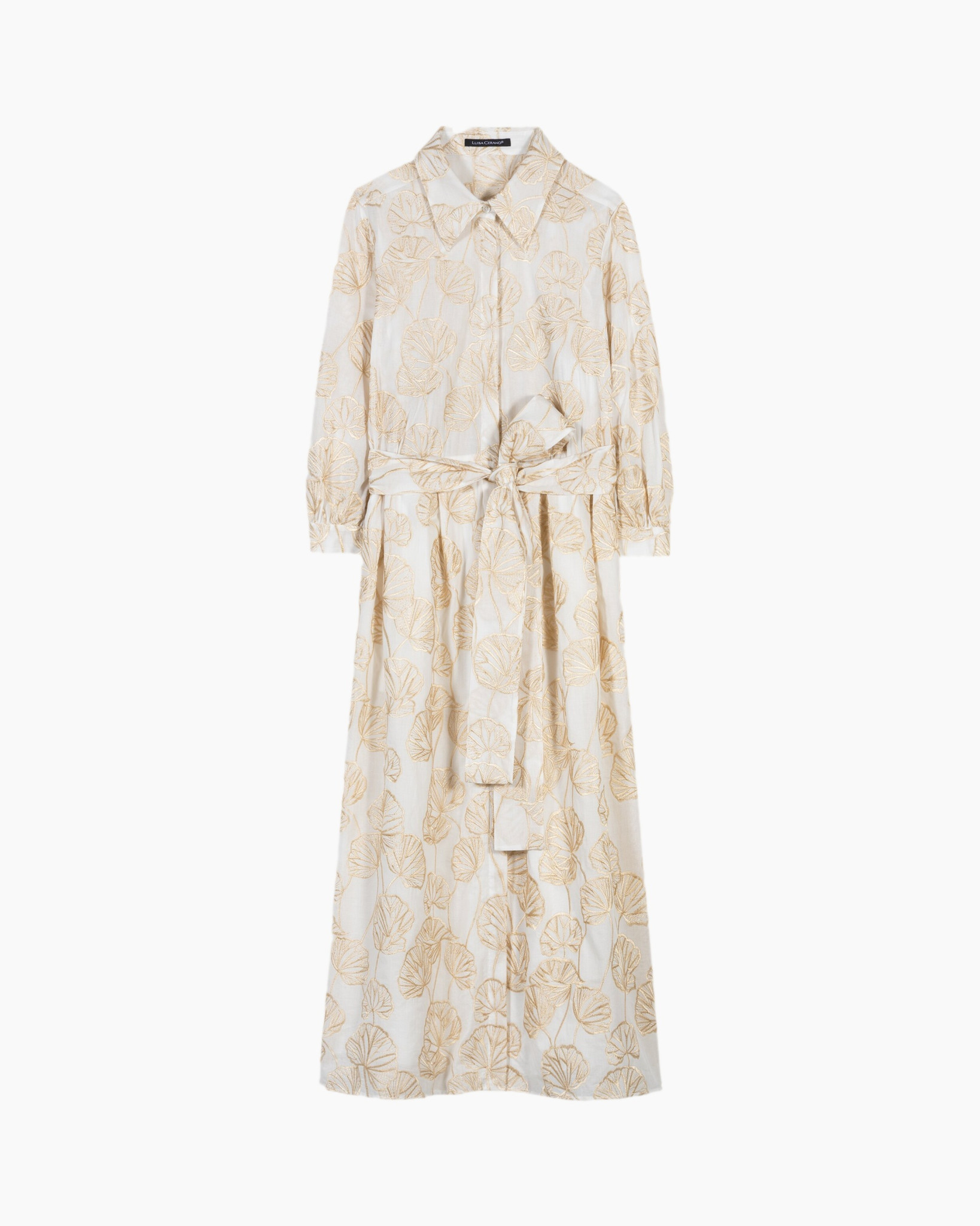 jurk, maxi jurk, linnen, beige bloem motief, touw taille