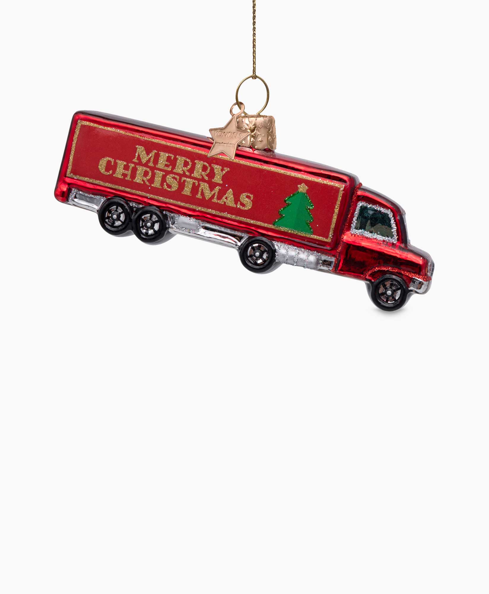 Vondels Kerstbal christmas truck Rood
