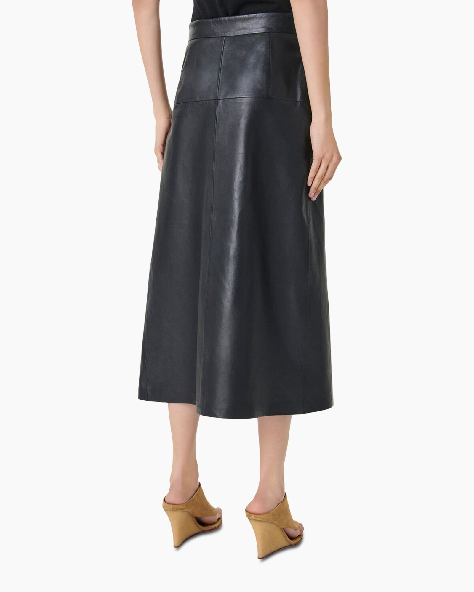 rok, leer, wrap, midi, knopjes