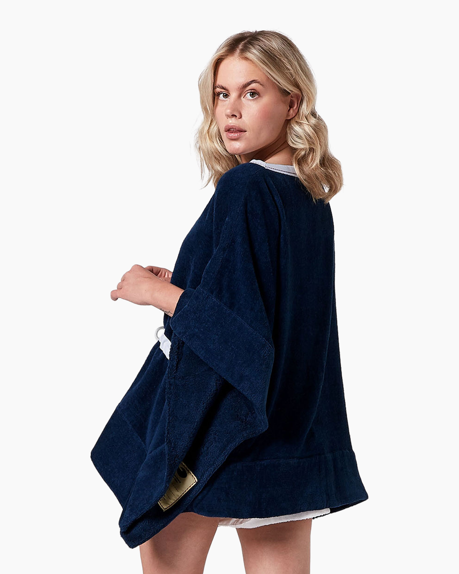 poncho, navy, tunic, drawstring, blanket