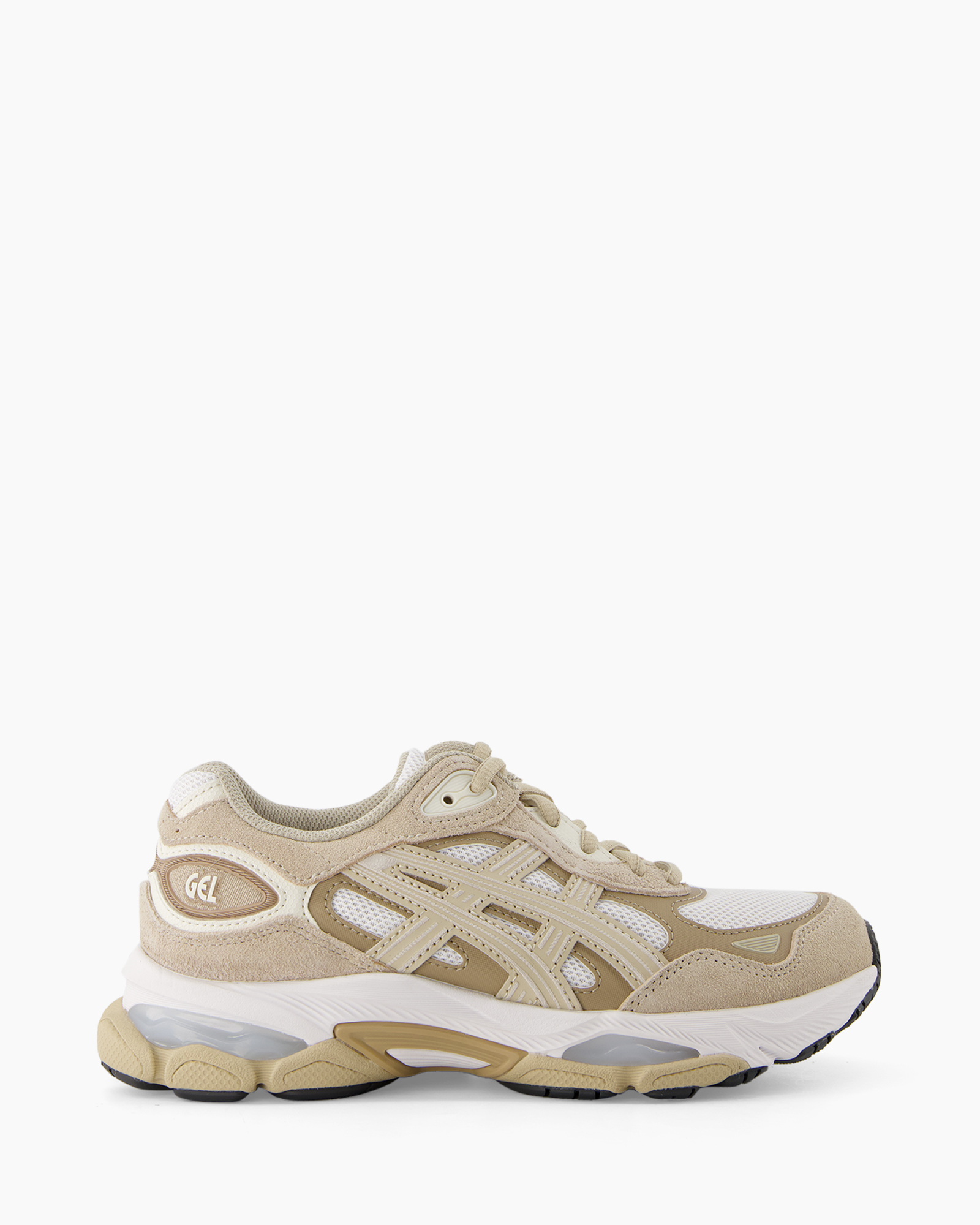 sneaker, schoen, beige, mesh, suede