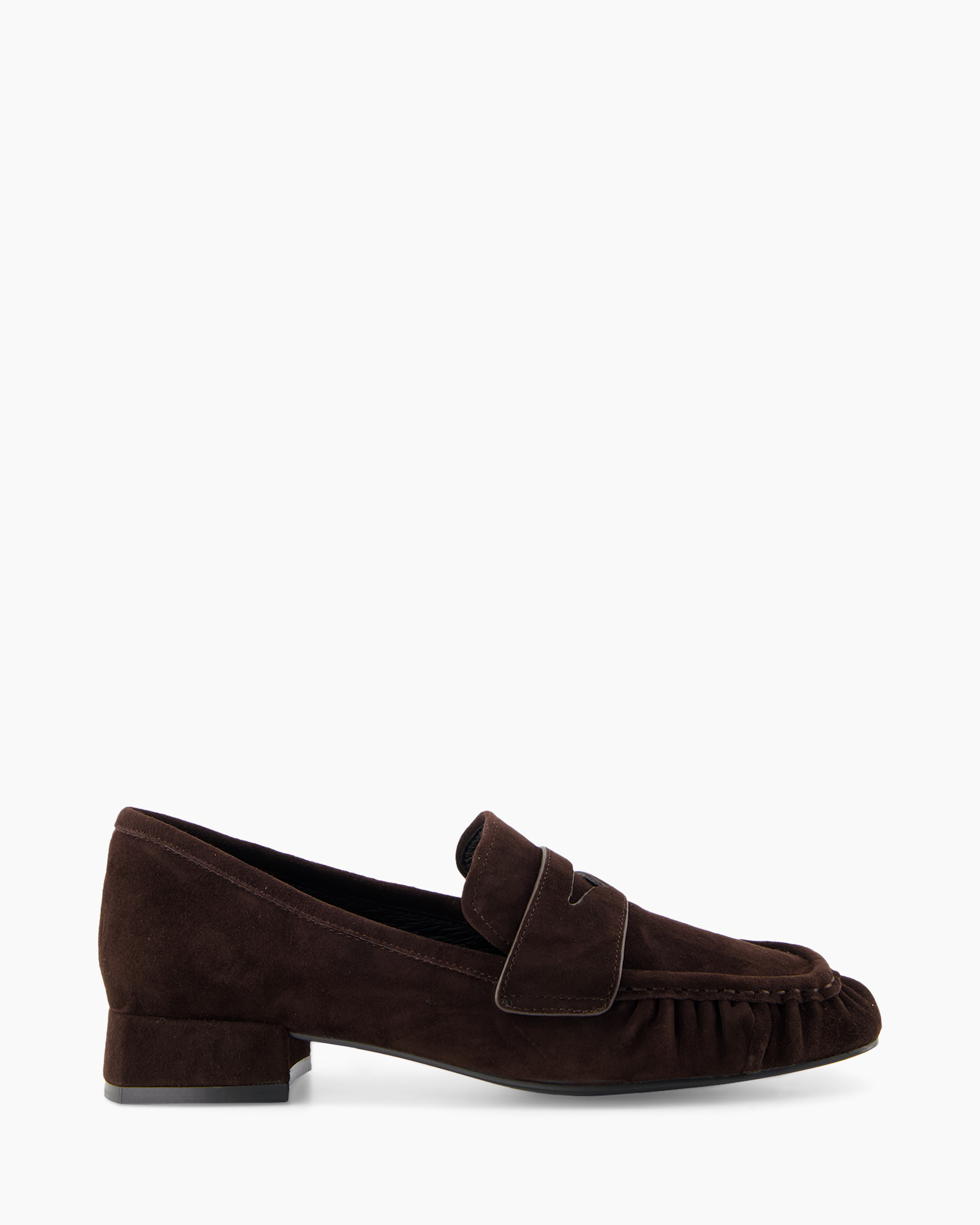 lokaas, mocassins, bruin, suede, slip-on