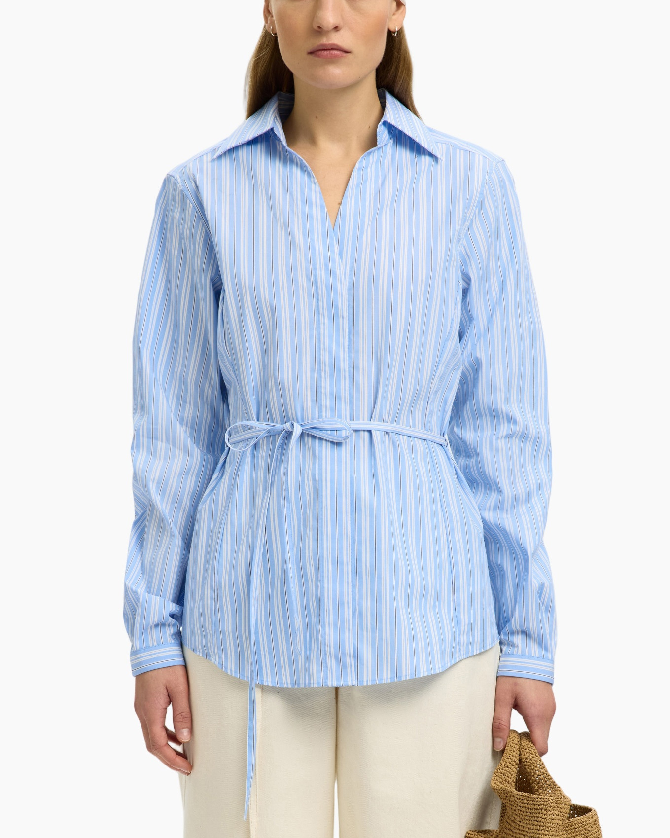 hemd, gestreept, blauw, lang_mouw, riem_detail